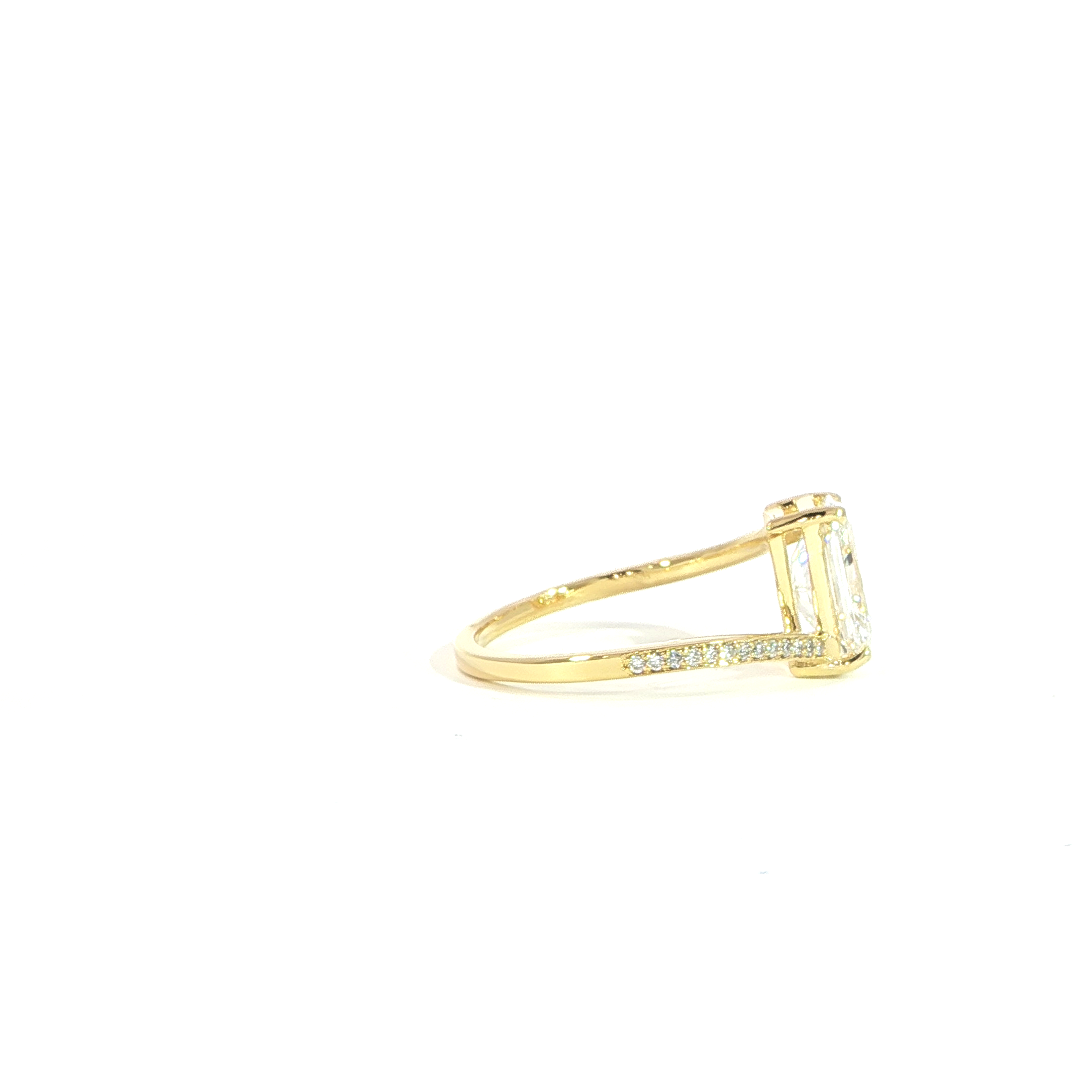 14K Radiant Diamond Bypass Ring