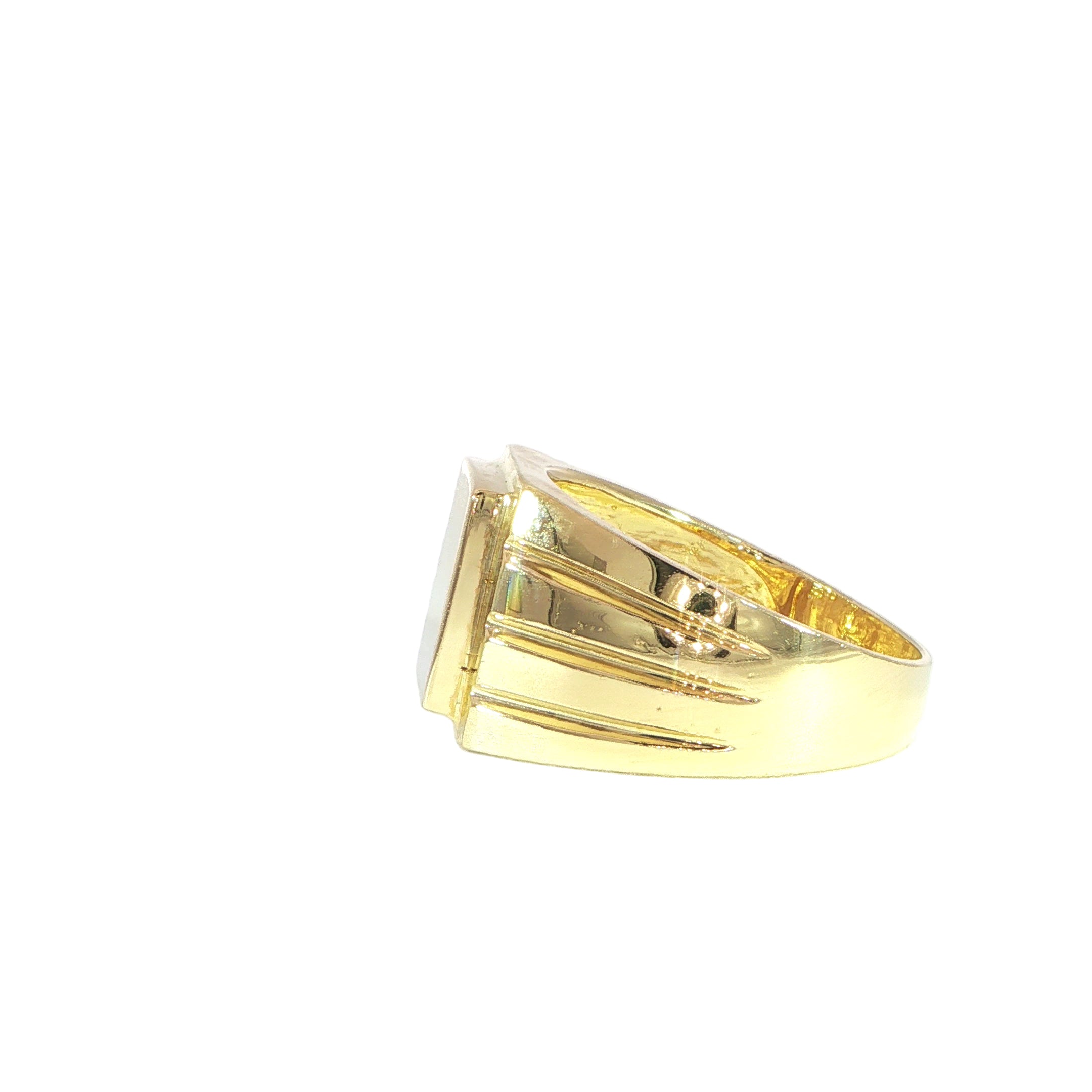 14K Yellow Gold Signet Ring – 13.5MM