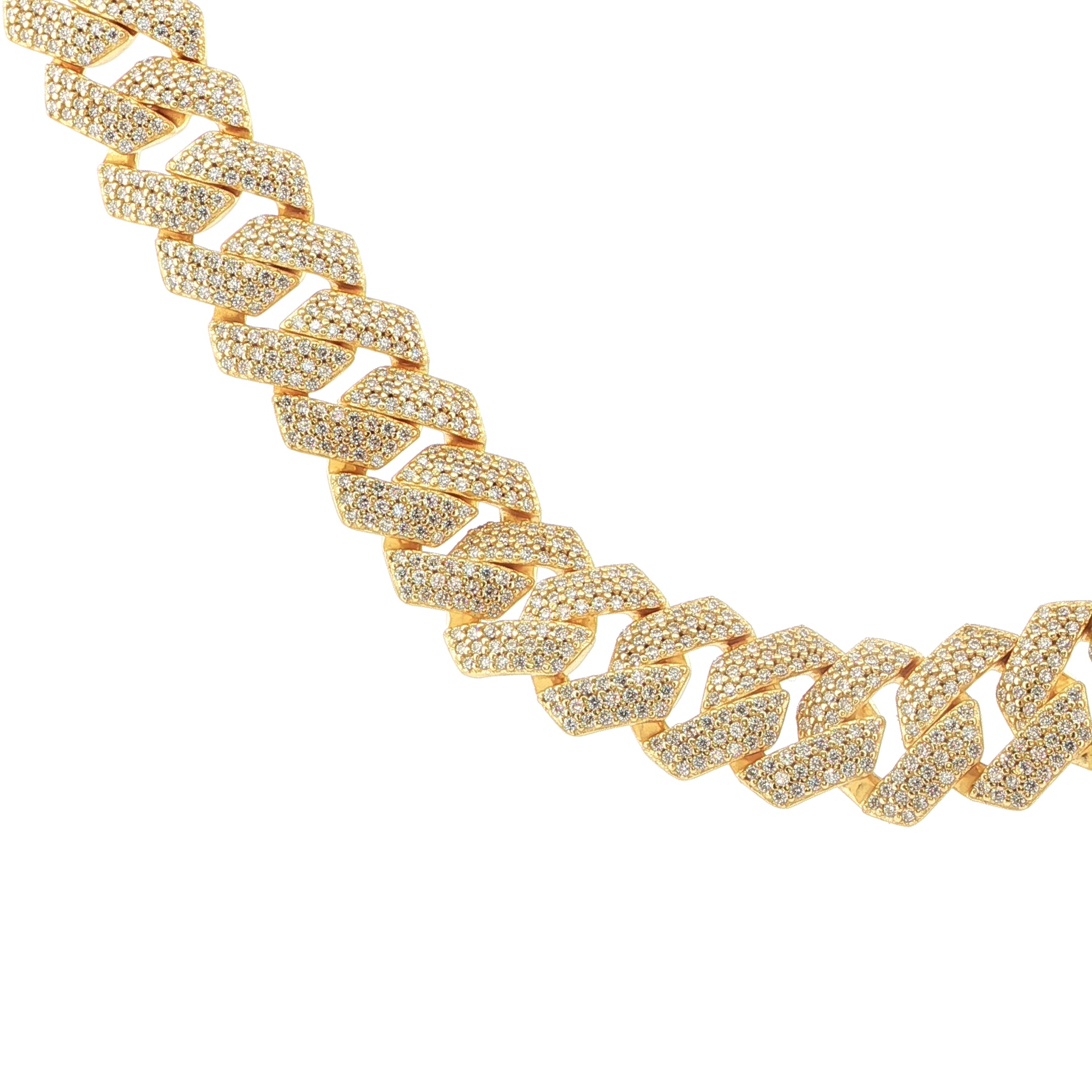 Sterling Silver Solid Miami Cuban Chain Necklace- VVS Moissanite - 14MM