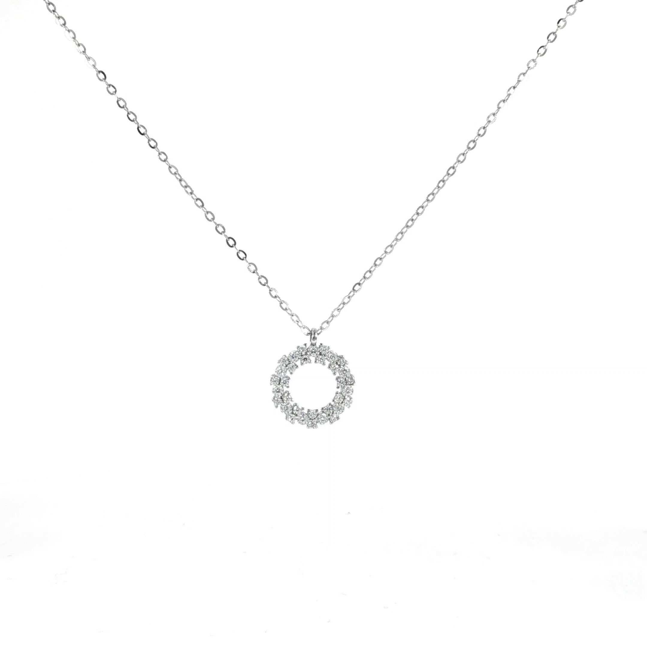 Sterling Silver Circle Pendant Necklace – VVS Moissanite 0.31 CTW