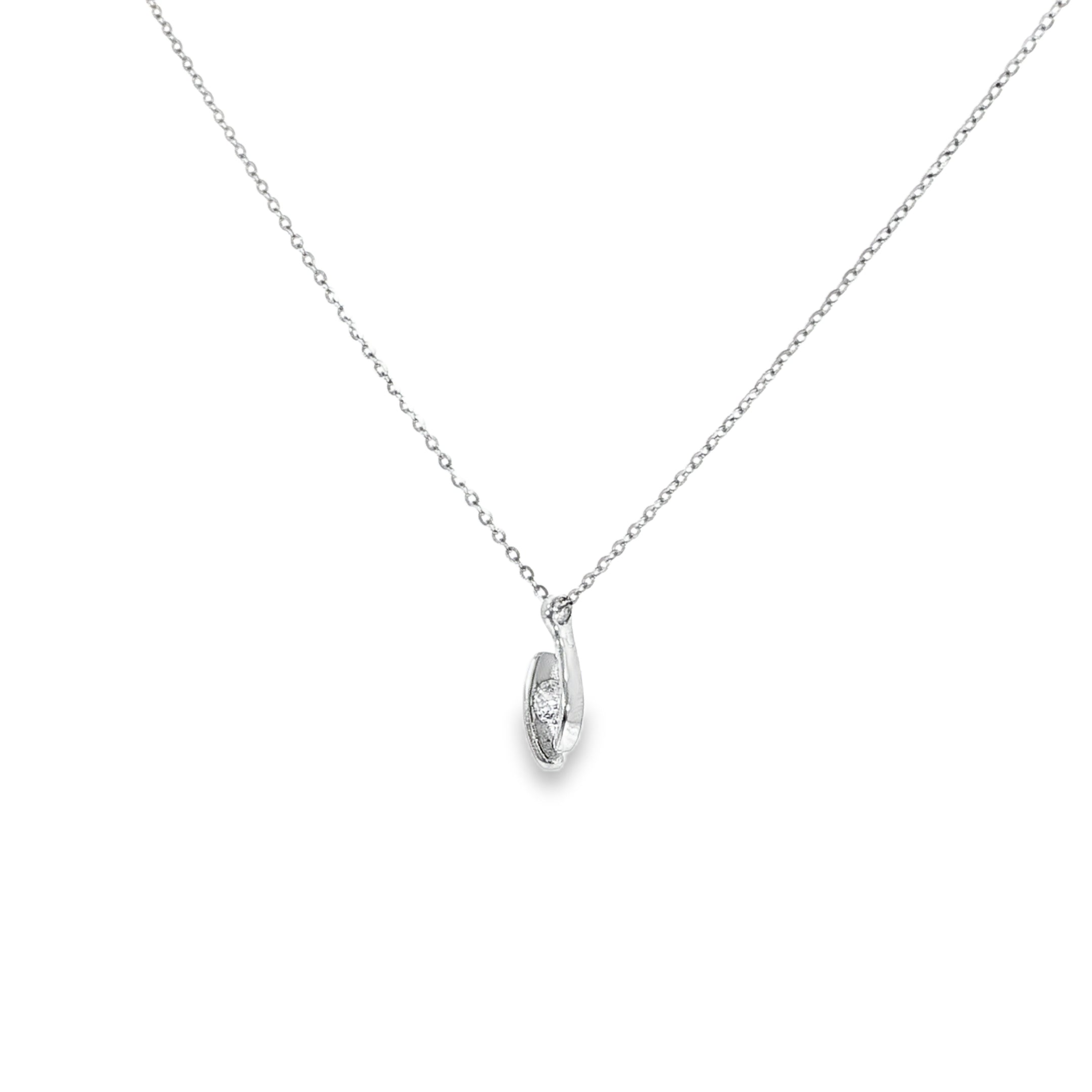 Sterling Silver Solitaire Pendant Necklace – VVS Moissanite 0.15 CTW