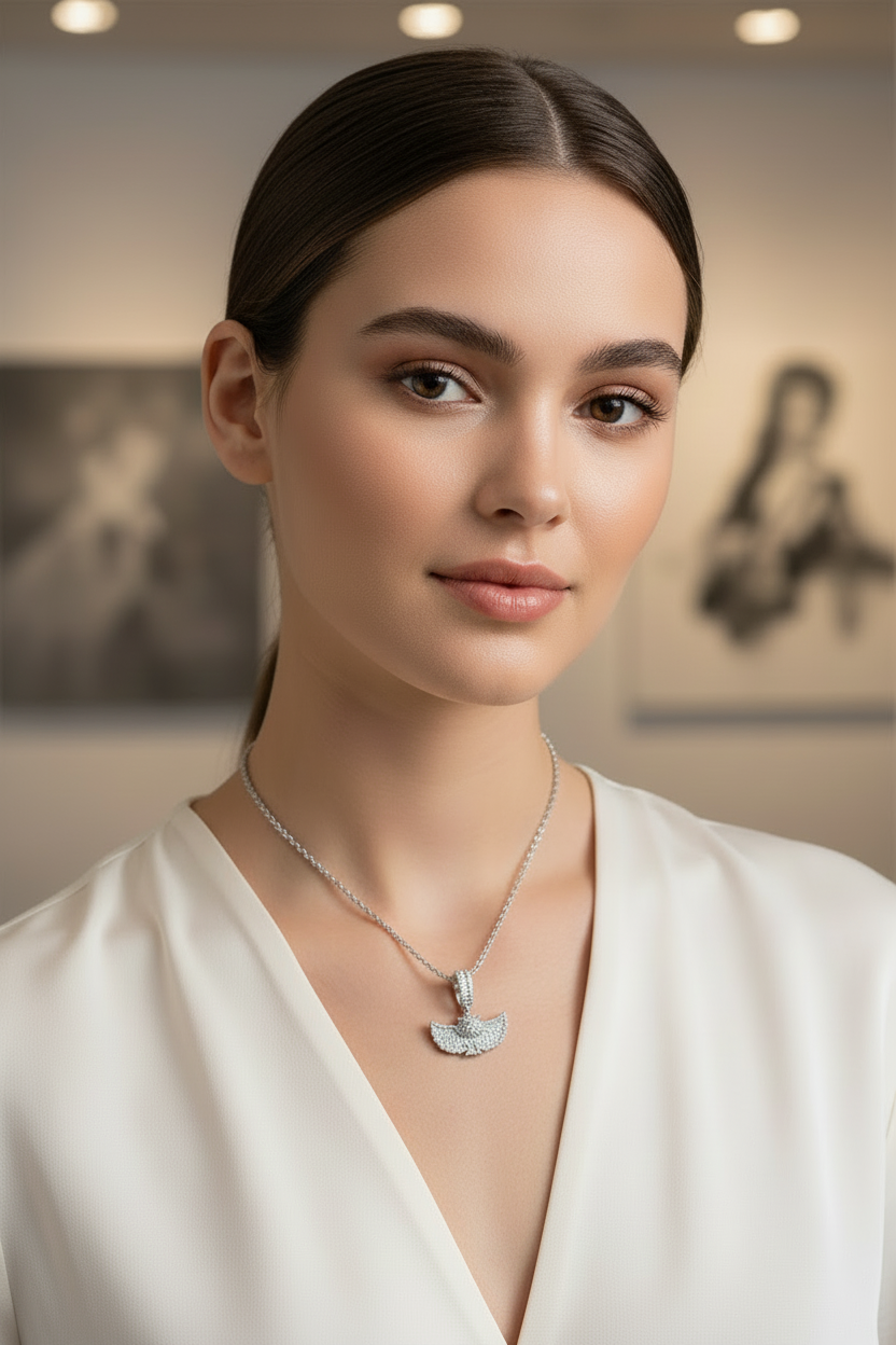 Sterling Silver Owl Pendant – VVS Moissanite 2.3 CTW