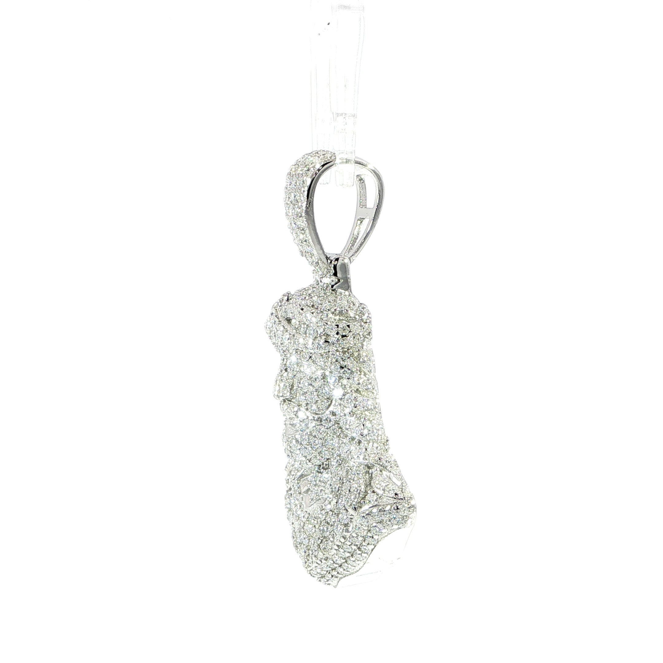 Sterling Silver Jesus Face Moissanite Pendant – 2.41ctw
