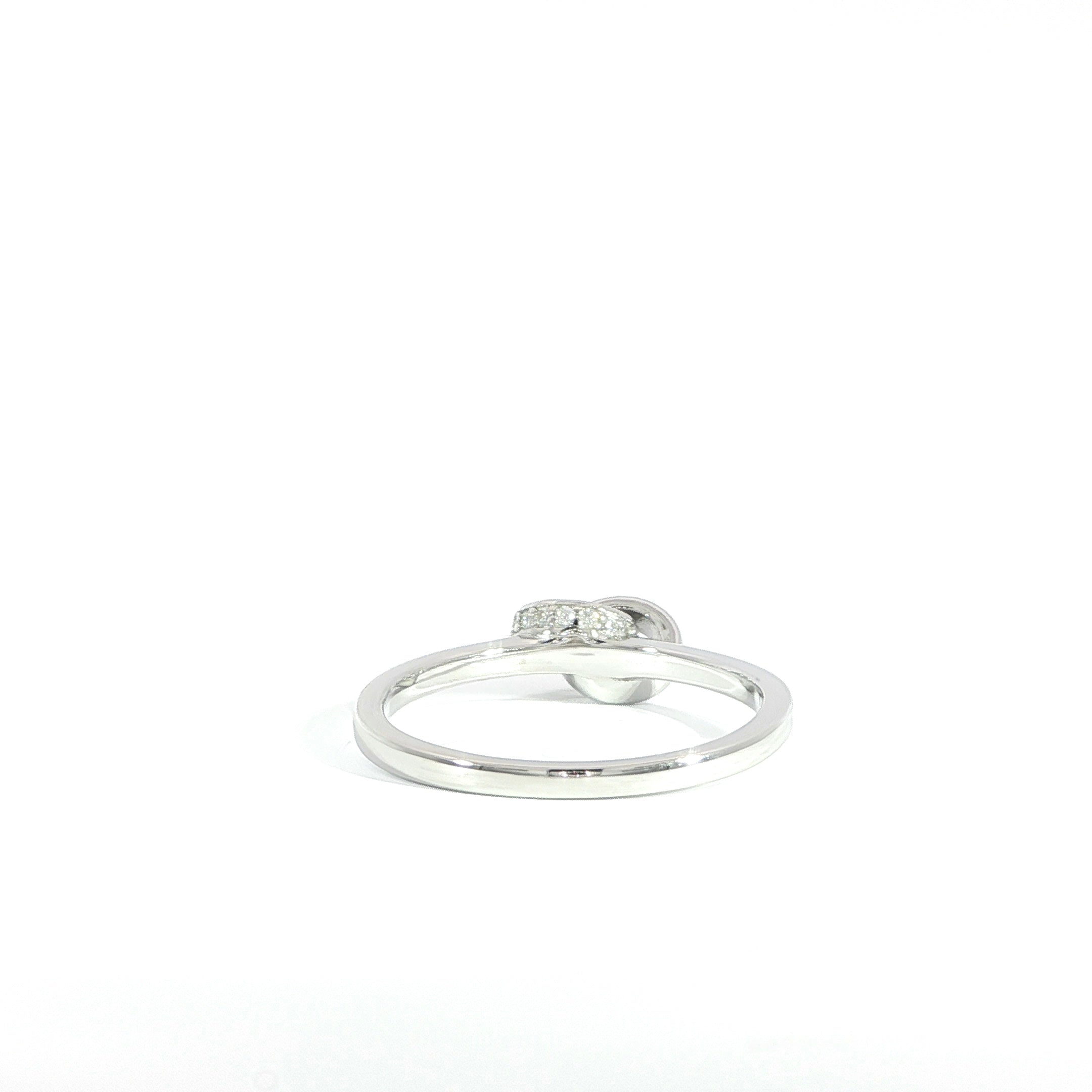 Sterling Silver Love Knot Moissanite Ring