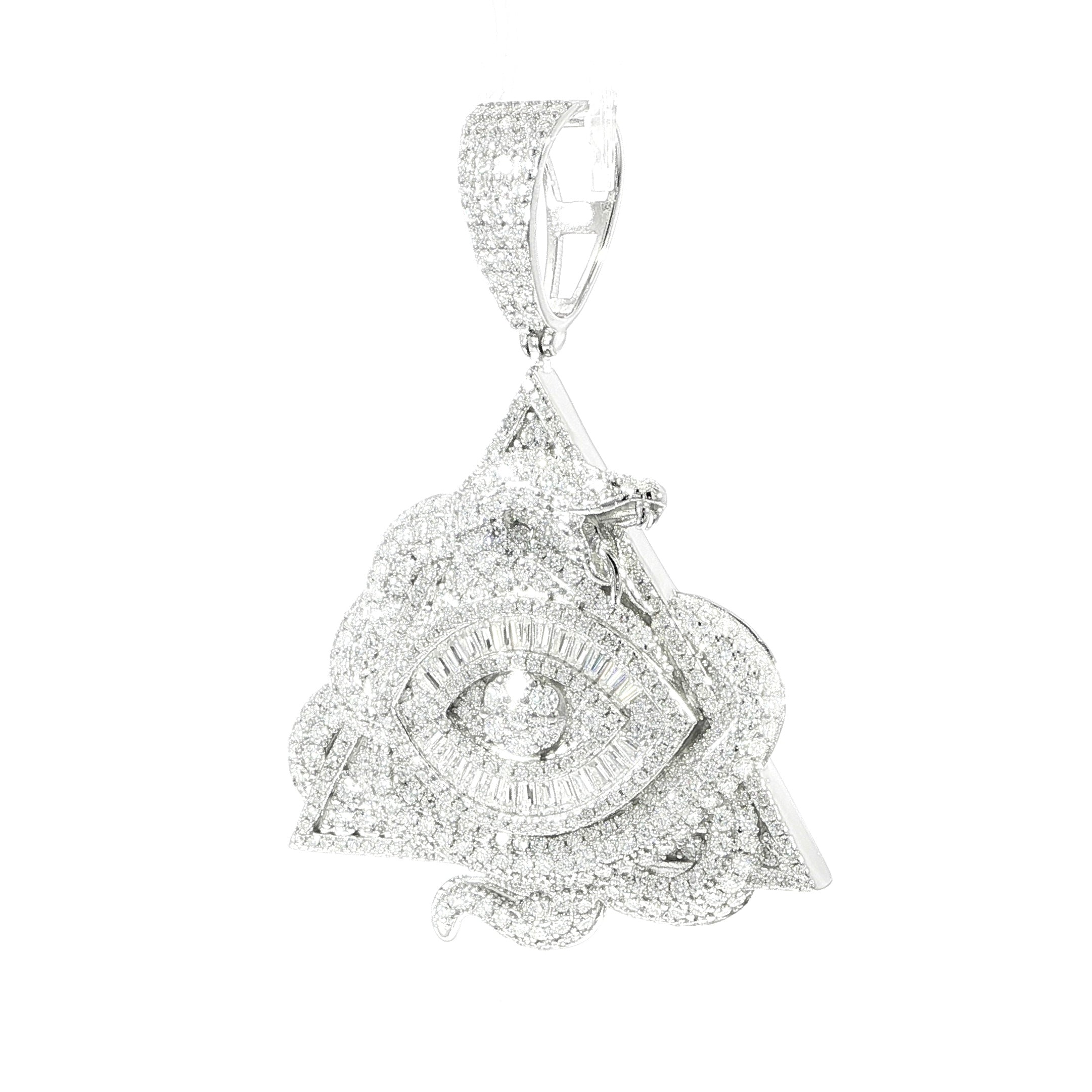Sterling Silver Evil Eye Snake Pendant – VVS Moissanite 6.3 CTW