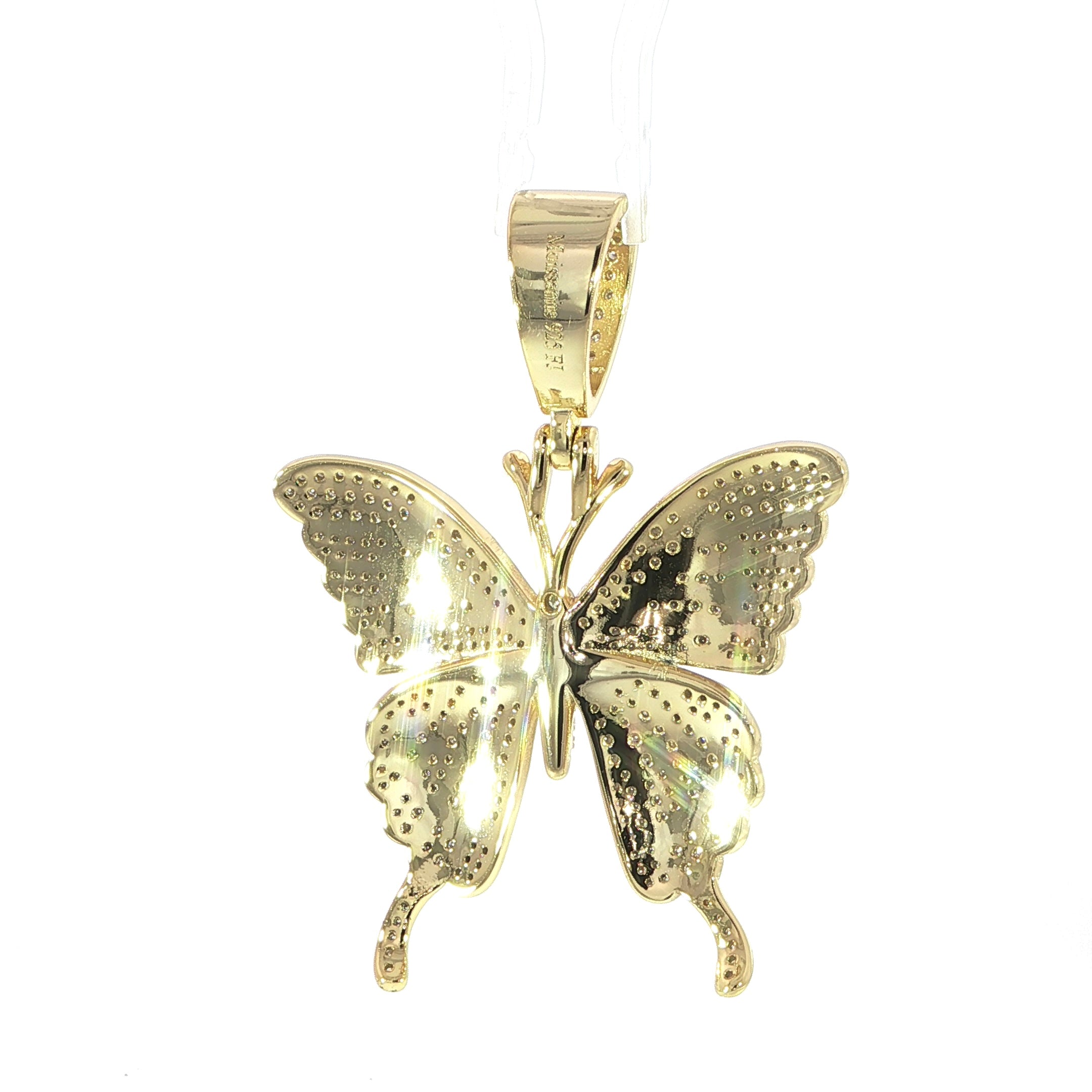 Sterling Silver Butterfly Pendant with VVS Moissanite - 2.65 Carat