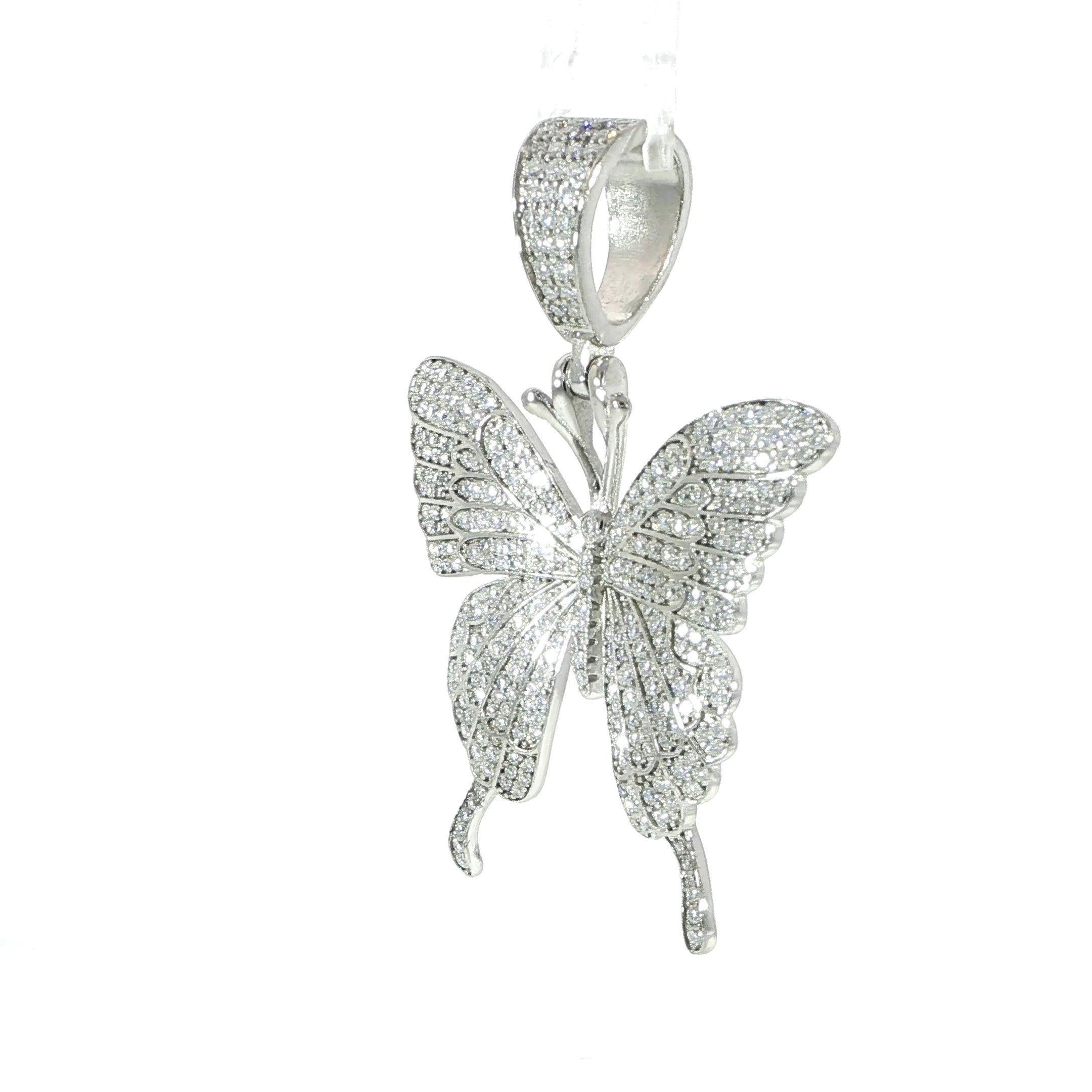 Sterling Silver Butterfly Pendant with VVS Moissanite - 2.65 Carat
