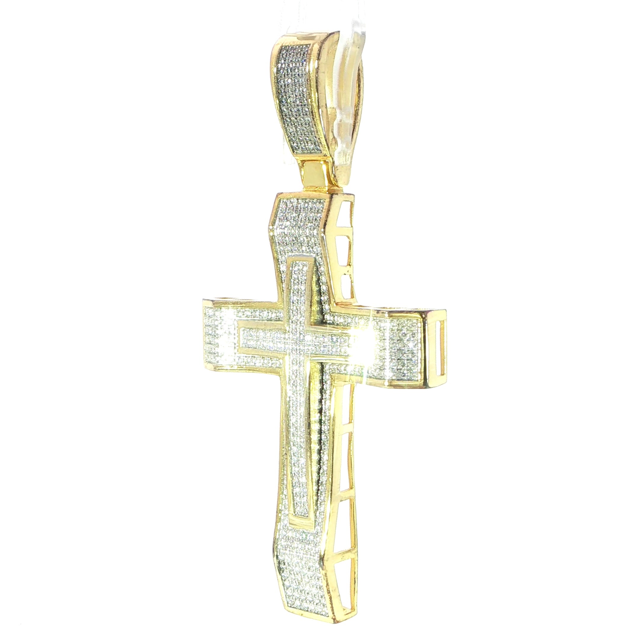 Sterling Silver Cross Pendant – VVS Moissanite 2.7 CTW