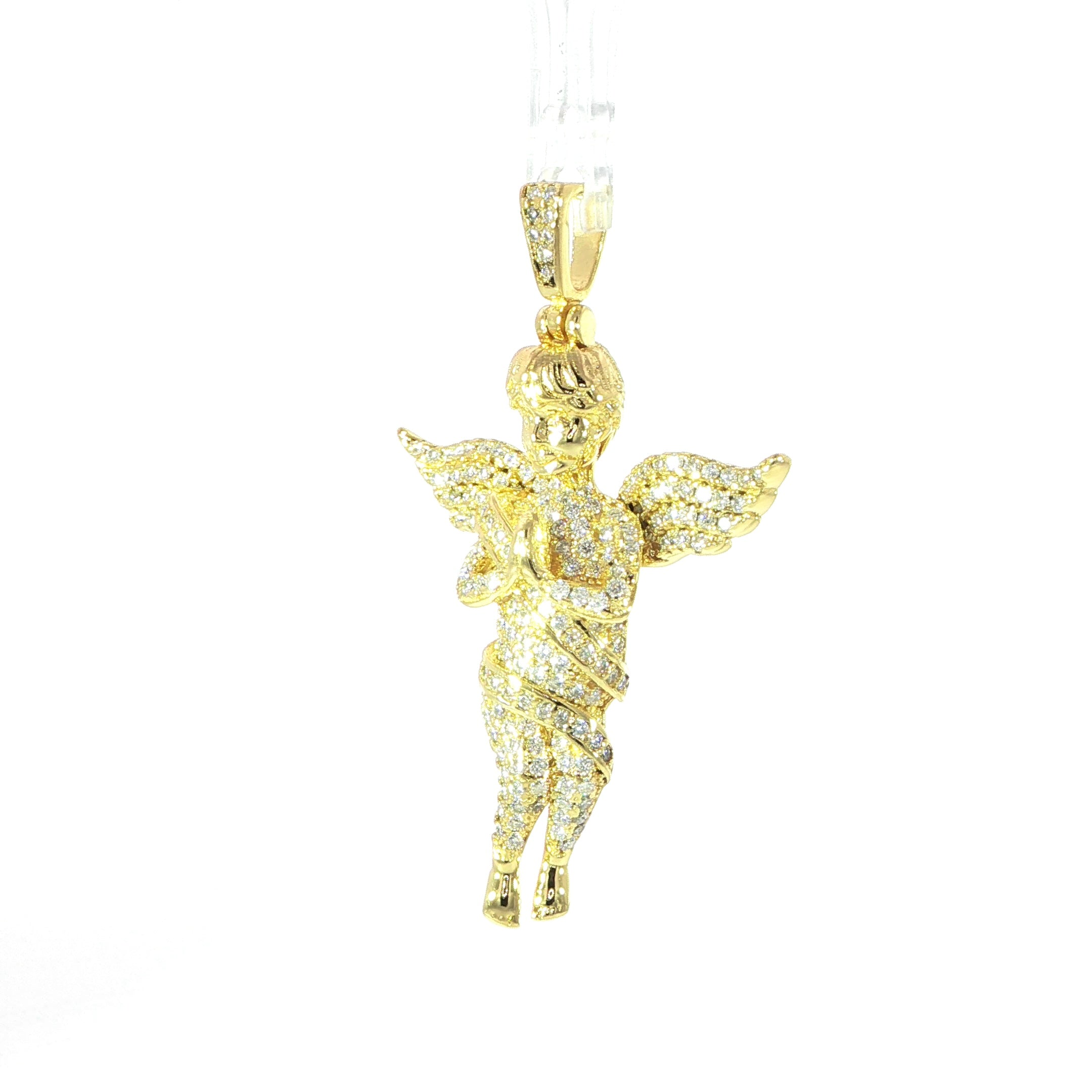 Sterling Silver Praying Angel Pendant – VVS Moissanite 0.63 CTW