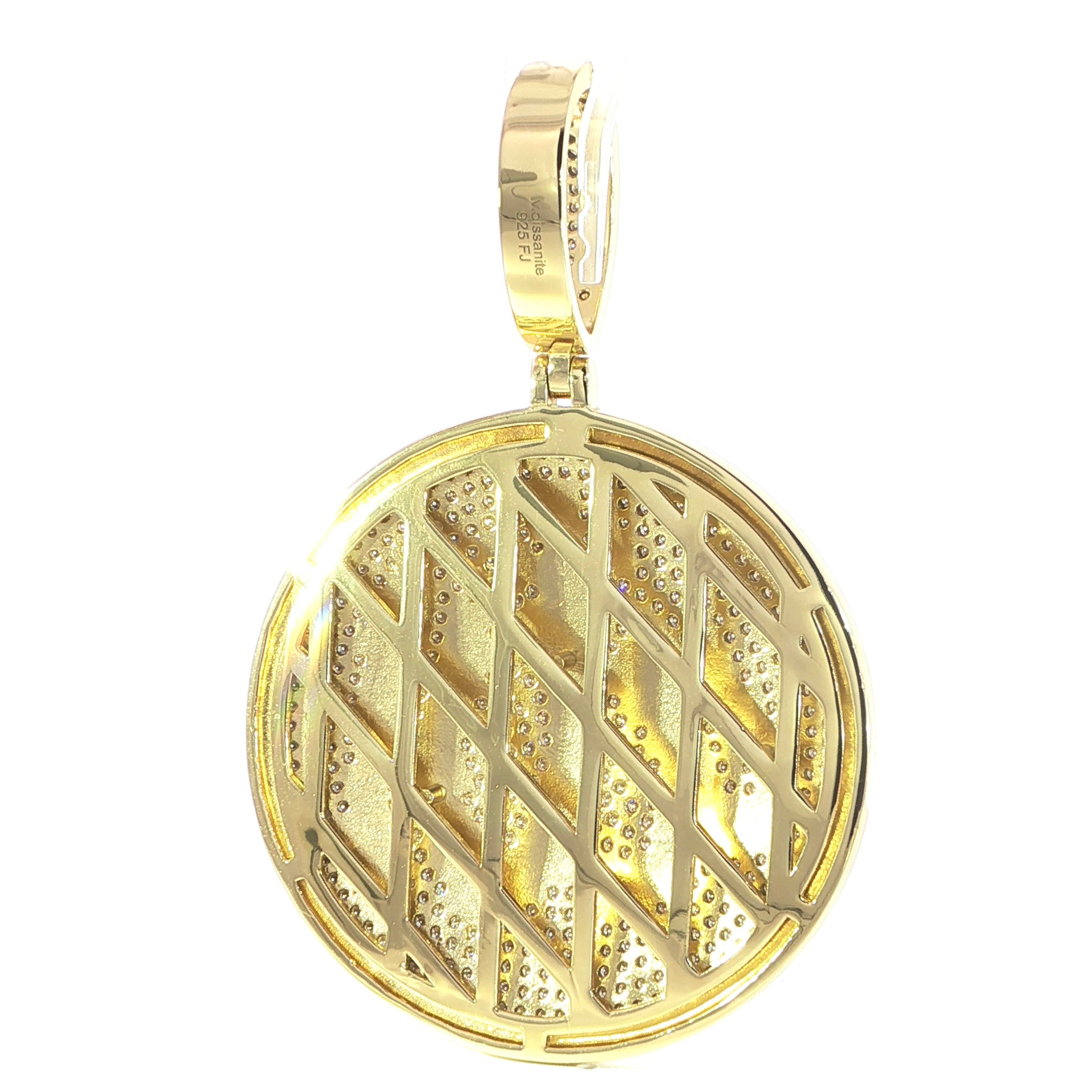 Sterling Silver Allah Pendant with VVS Moissanite - 8.8 Carats