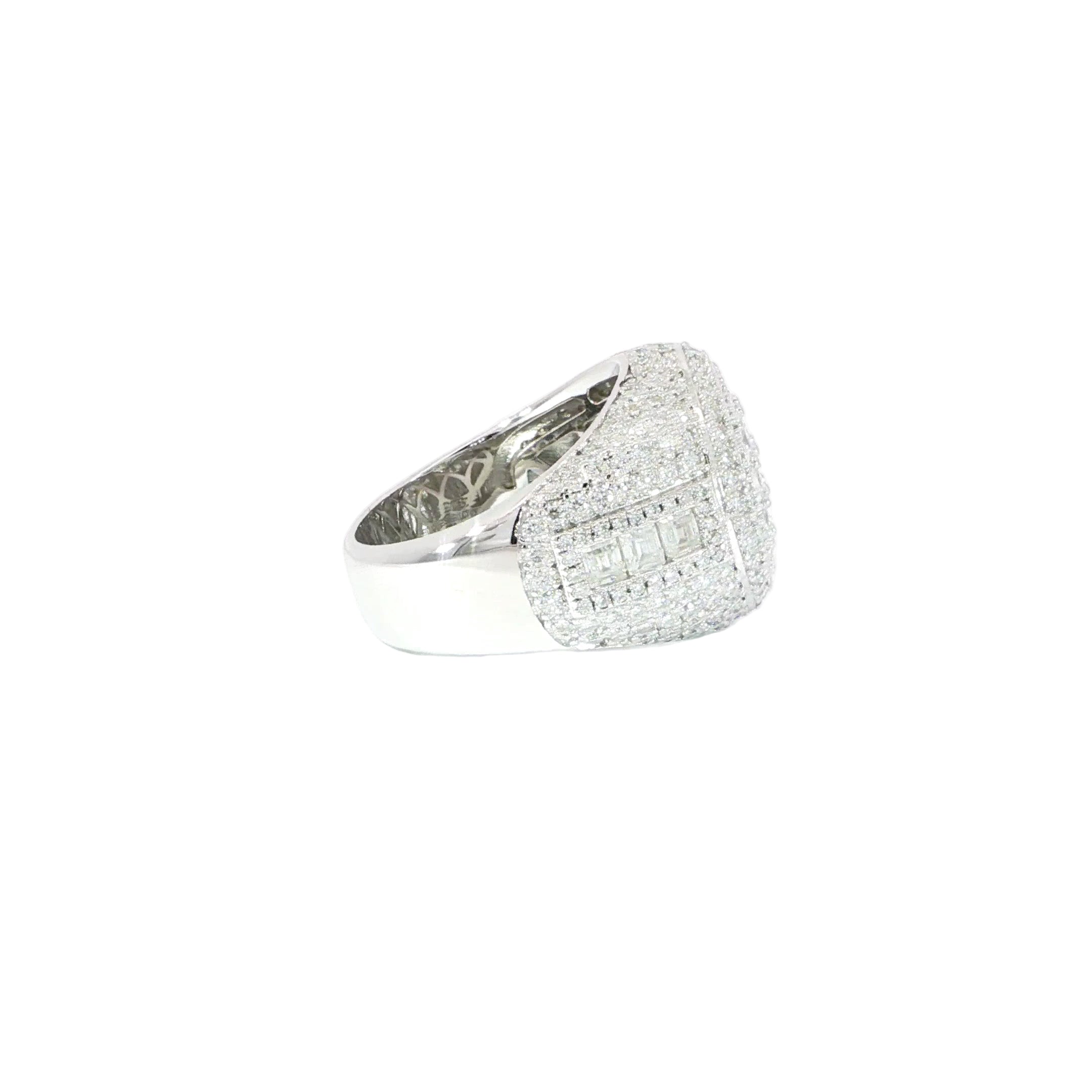 Sterling Silver Men's Ring with VVS Moissanite Stones, 5.90 Total Carats