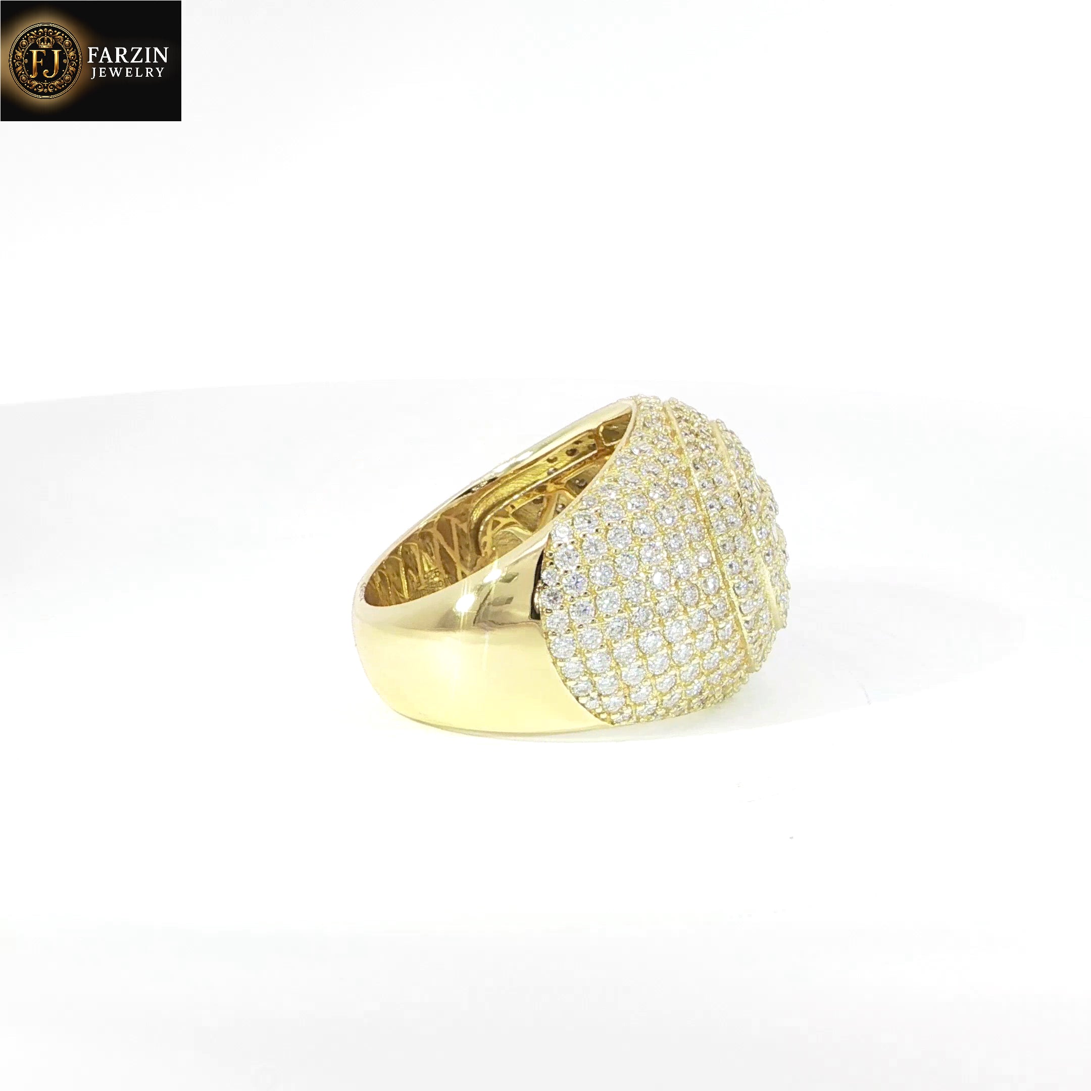 Sterling Silver Round Pave Set Ring with VVS Moissanite Stones, Two Color Options, 3.93 Total Carats