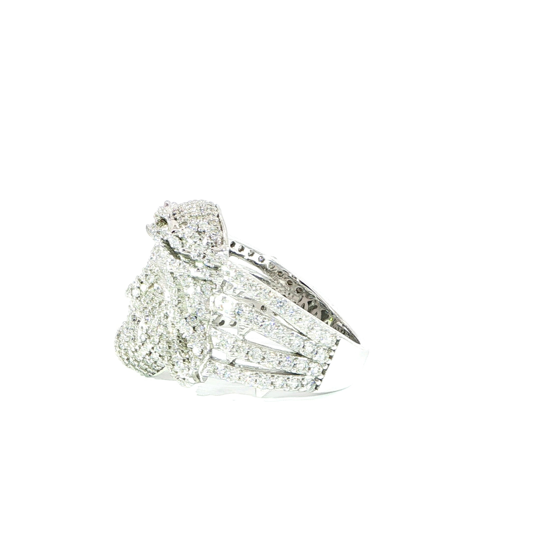 Sterling Silver Jesus Face Ring – VVS Moissanite 2.23 CTW