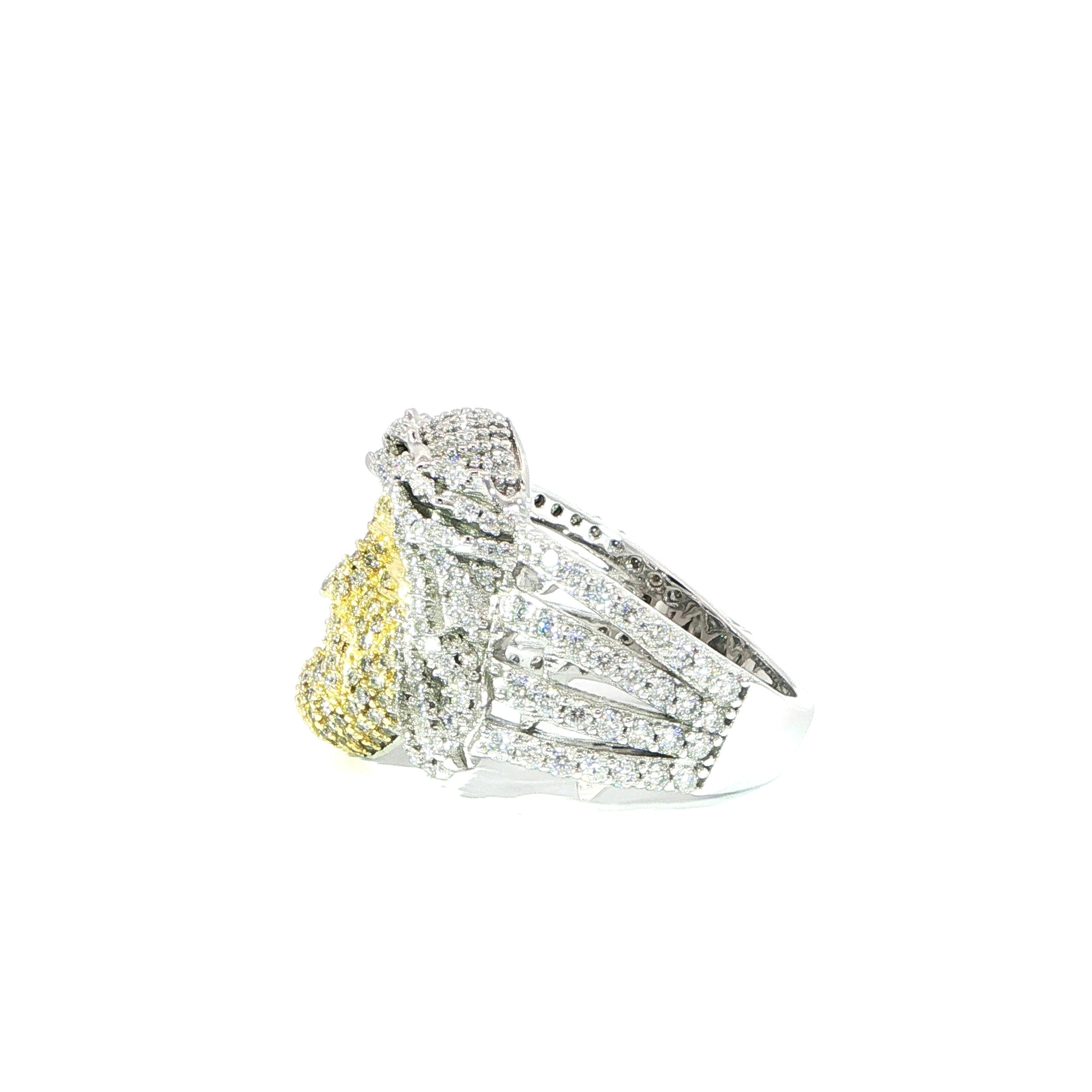 Sterling Silver Jesus Face Ring – VVS Moissanite 2.23 CTW