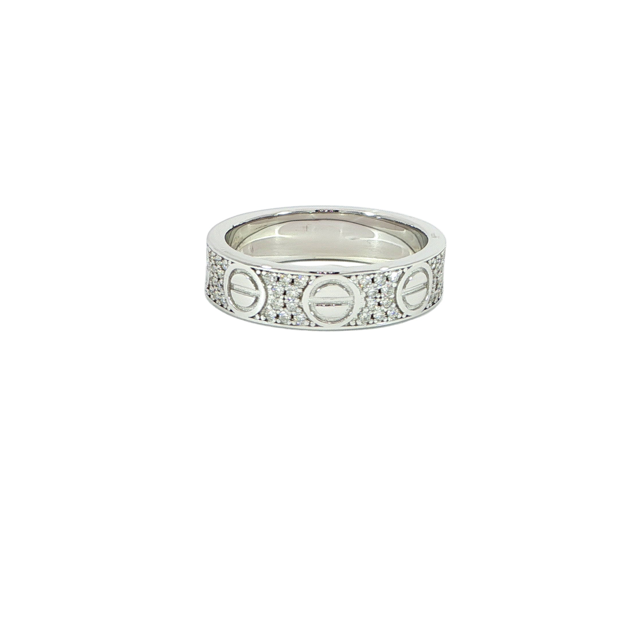 Sterling Silver Band Ring with VVS Moissanite Stones, Two Color Options, 0.66 Total Carats