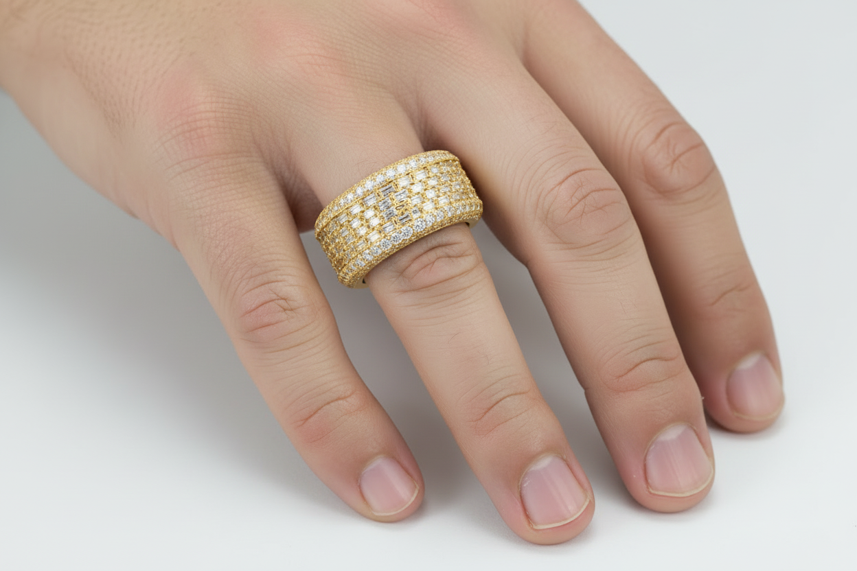 Sterling Silver Multi-Row Eternity Band – VVS Moissanite 6.29 CTW