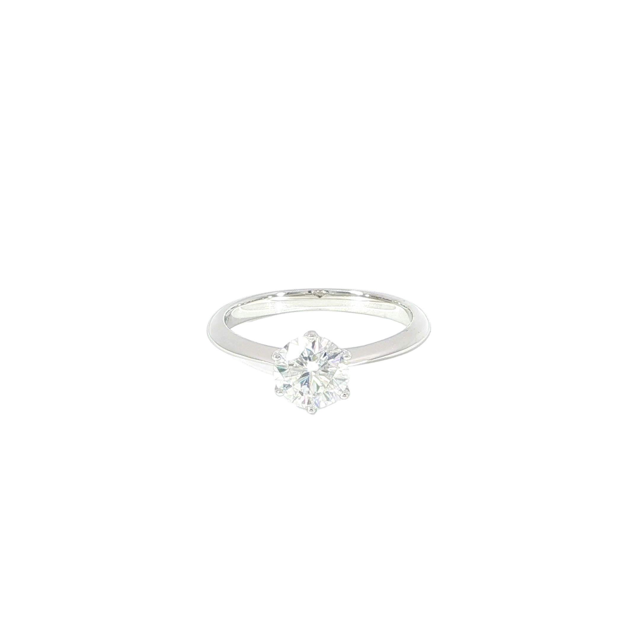 Sterling Silver Round Solitaire Ring – VVS Moissanite 1 CT