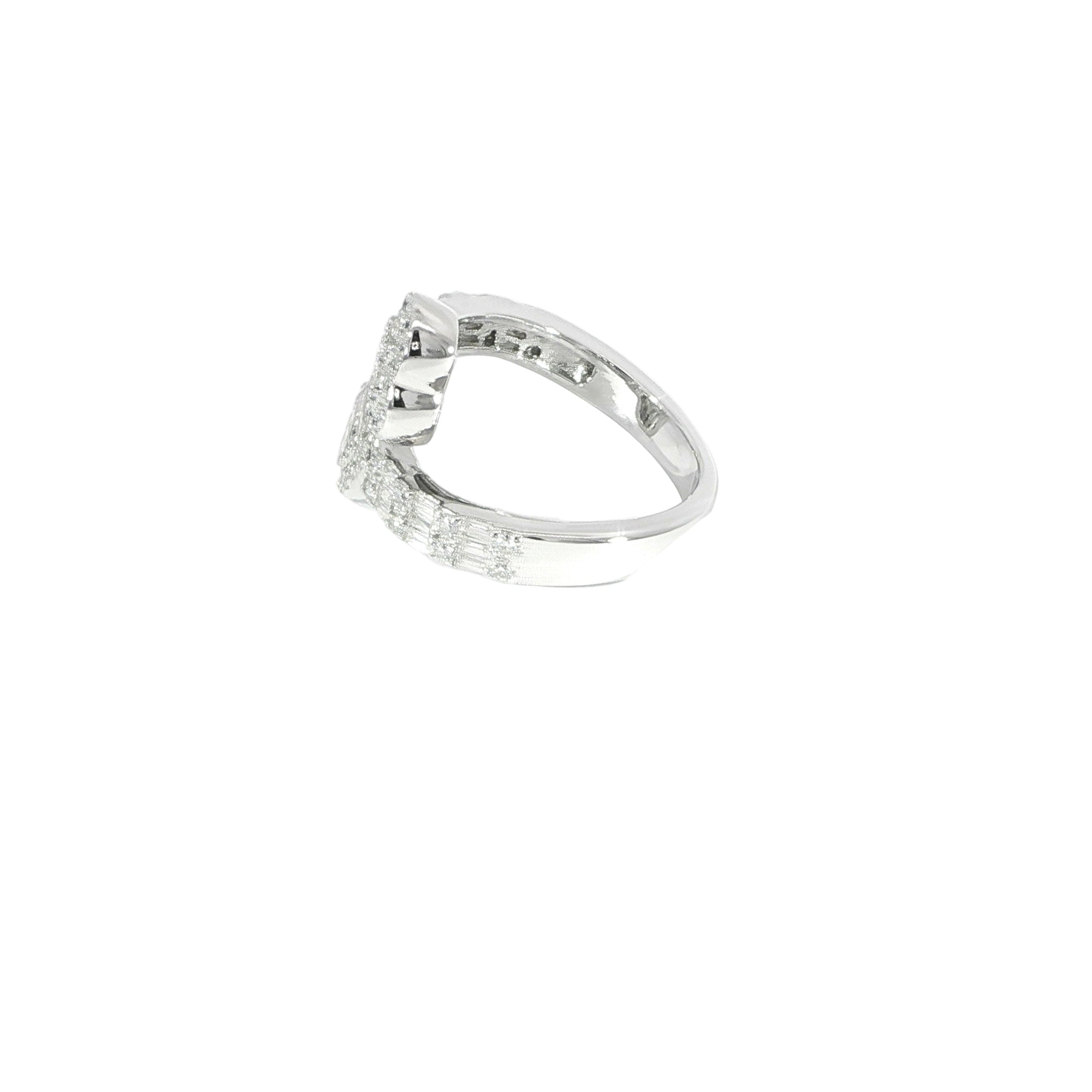 925 Sterling Silver Double Heart Ring with VVS Moissanite