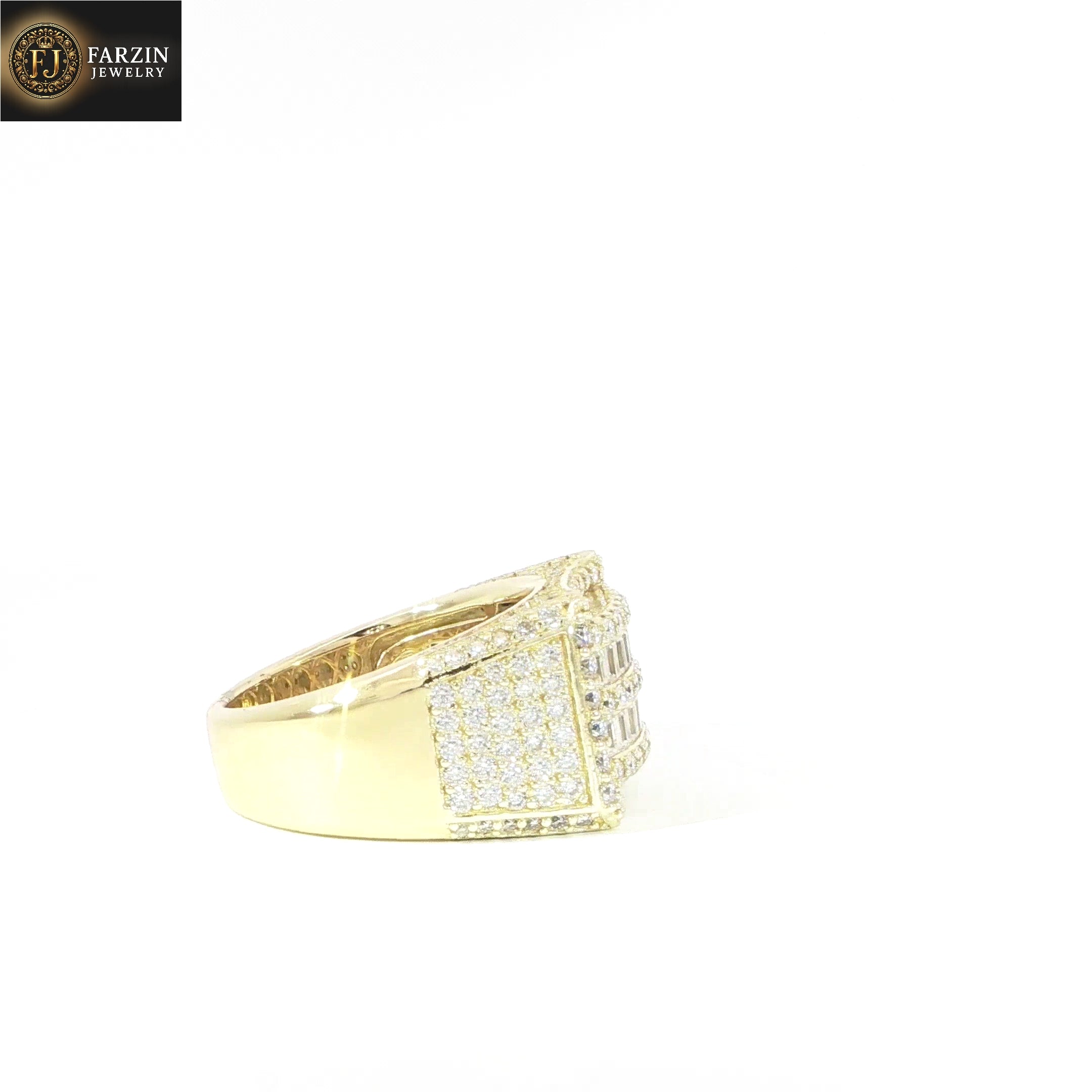 Sterling Silver Pave Set Ring with VVS Moissanite Stones, Two Color Options, 3.31 Total Carats