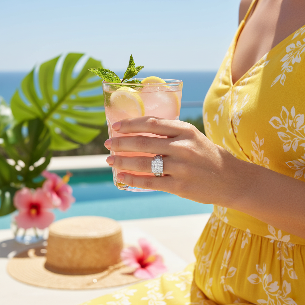 Sterling Silver Rectangle Cluster Ring – VVS Moissanite 1.69 CTW