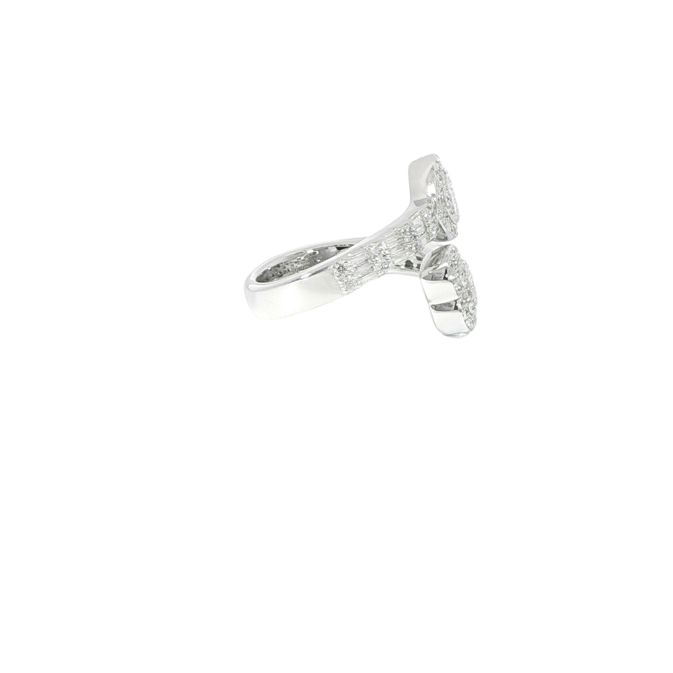925 sterling silver fashion ring with sparkling moissanite hearts