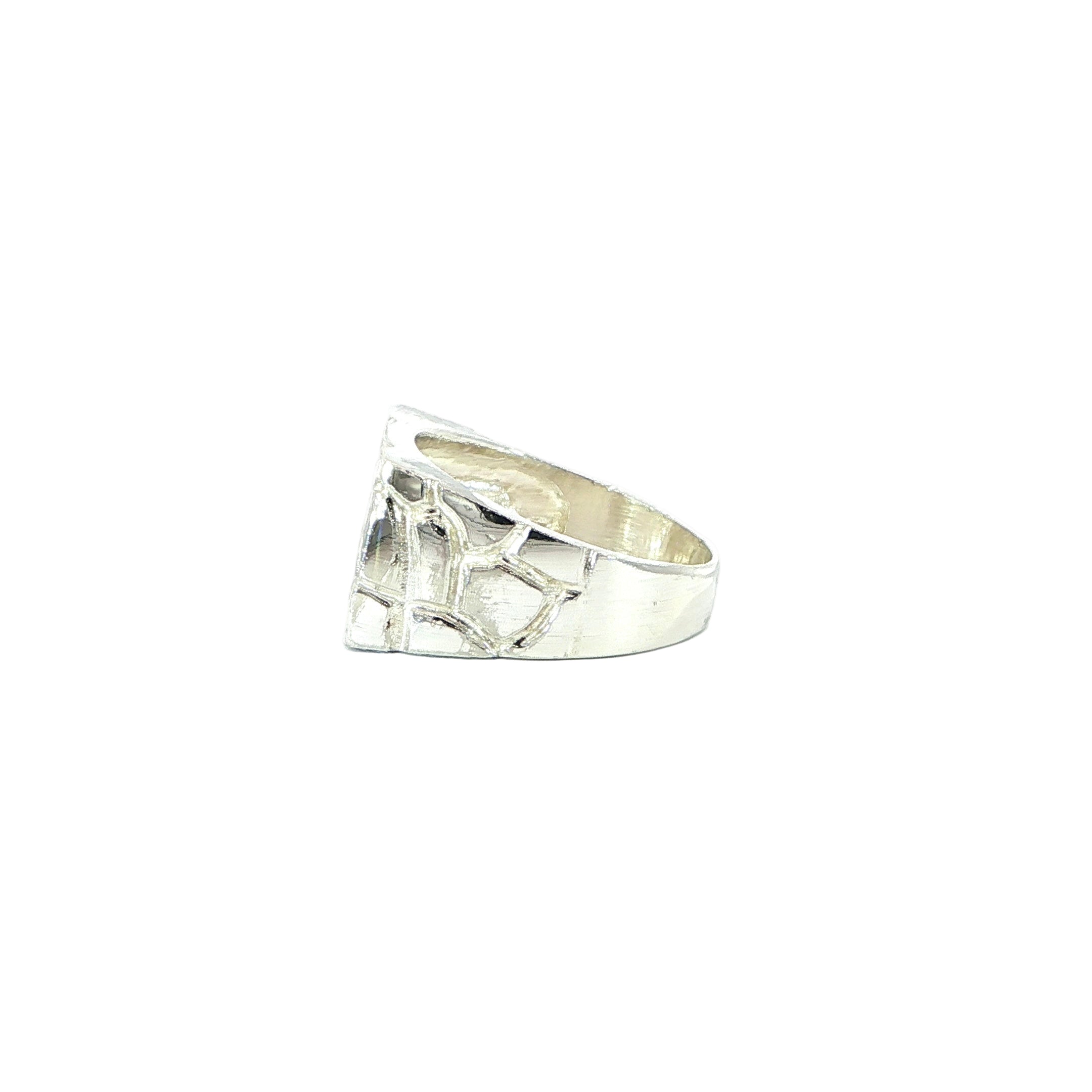 Sterling silver nugget style ring textured design