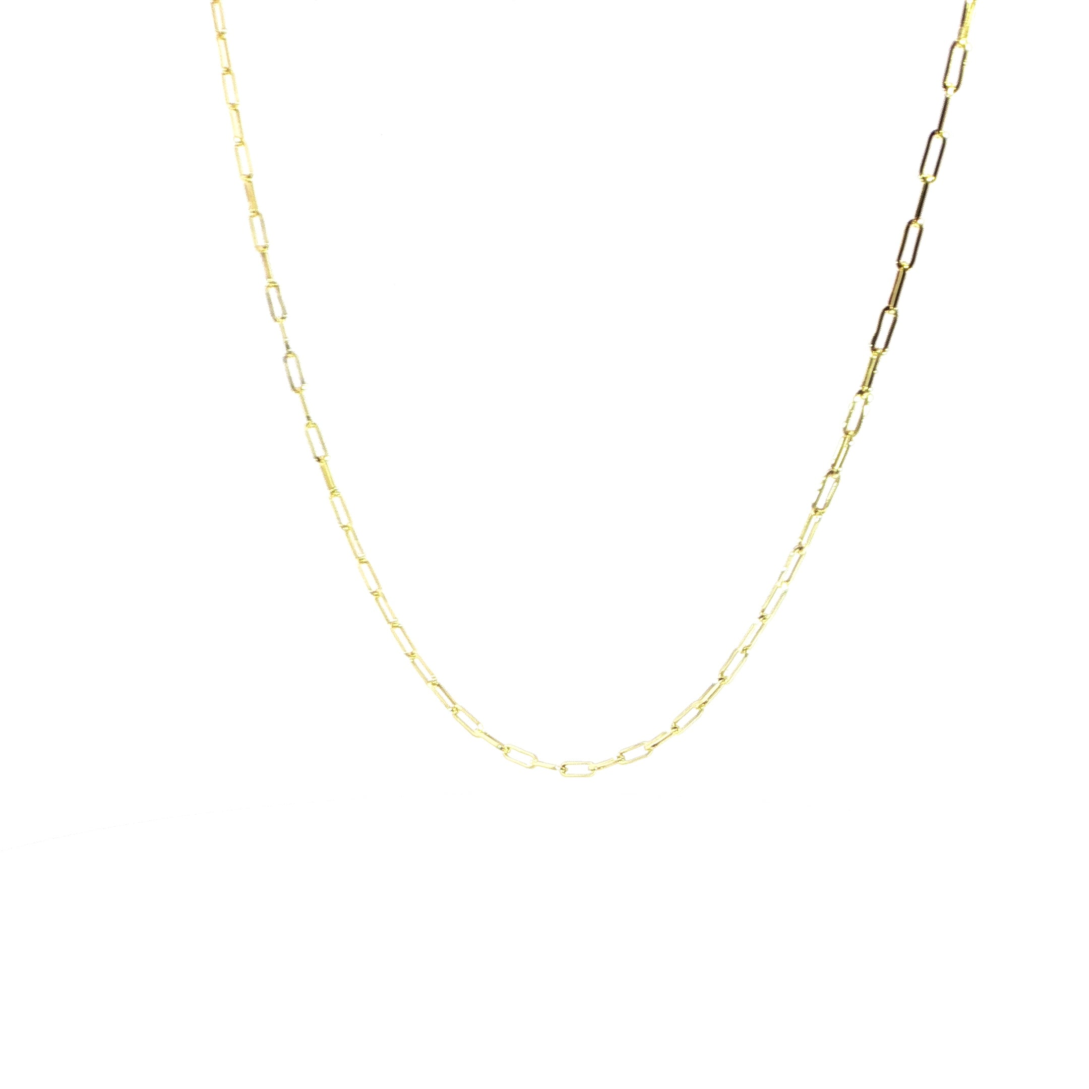 14K Solid Paperclip Chain