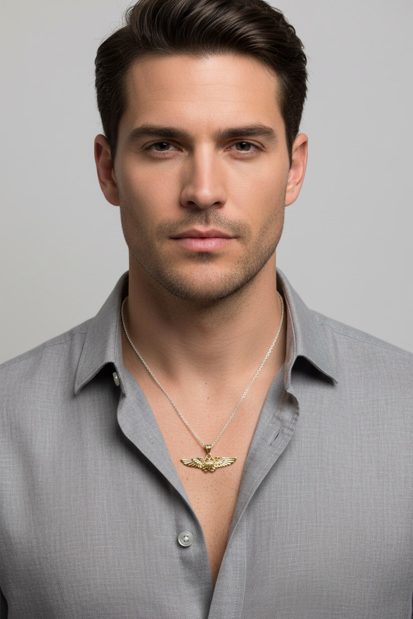 10K Gold US Navy Wings Pendant