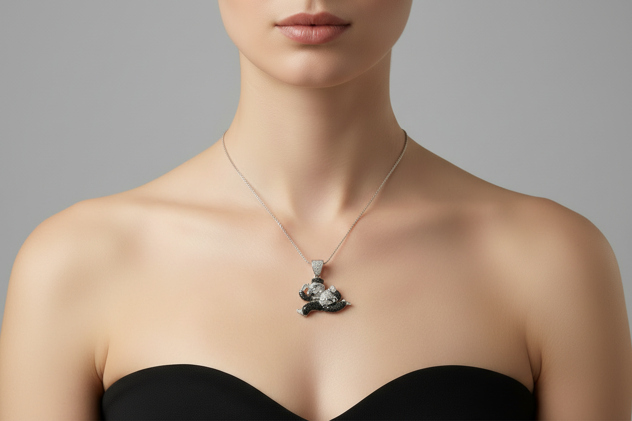 Sterling Silver Money Man Pendant – VVS Moissanite 1.9 CTW