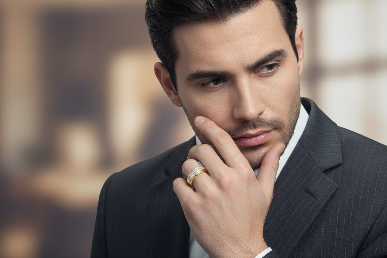 10K Yellow Gold Multi-Row Pavé Band – 0.25 CTW