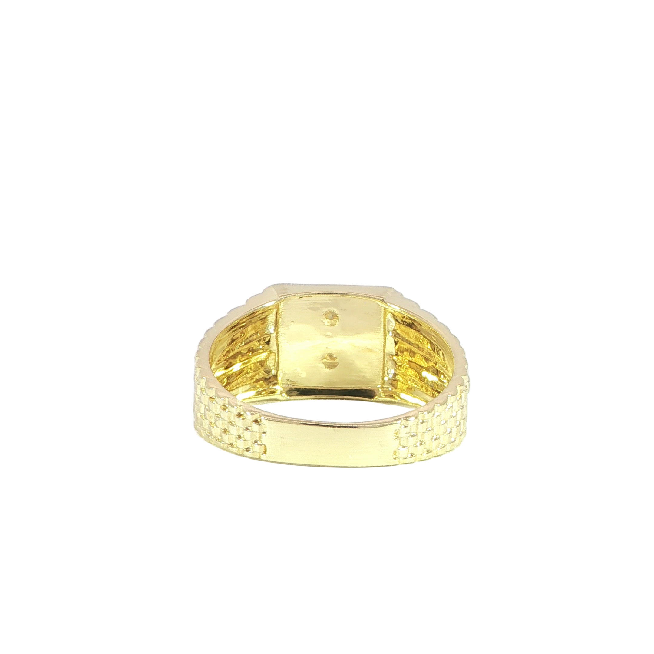 14K Yellow Gold Dollar Sign Ring – 10.5mm