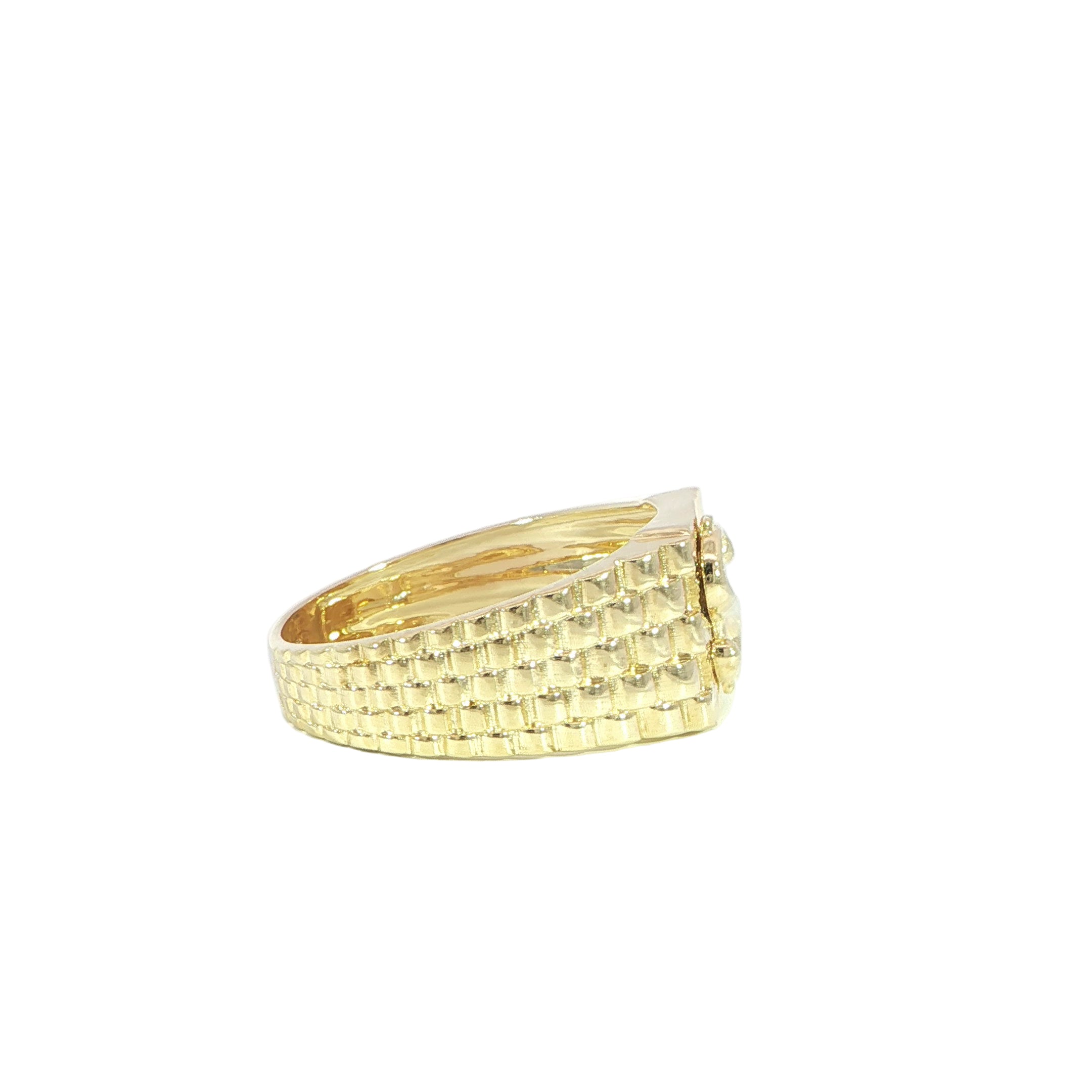 14K Yellow Gold Dollar Sign Ring – 10.5mm