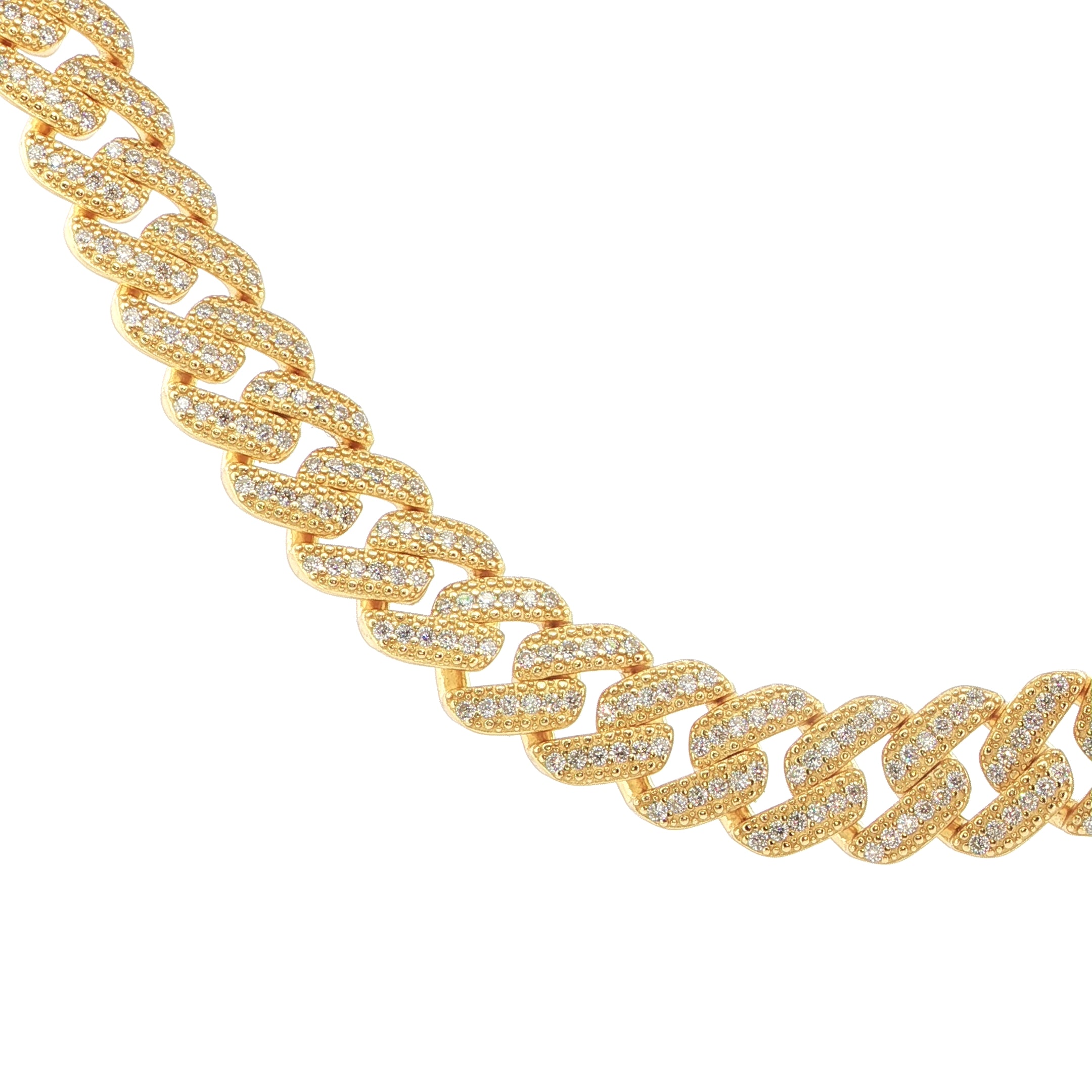 Sterling Silver Solid Miami Cuban Chain – VVS Moissanite – 12MM