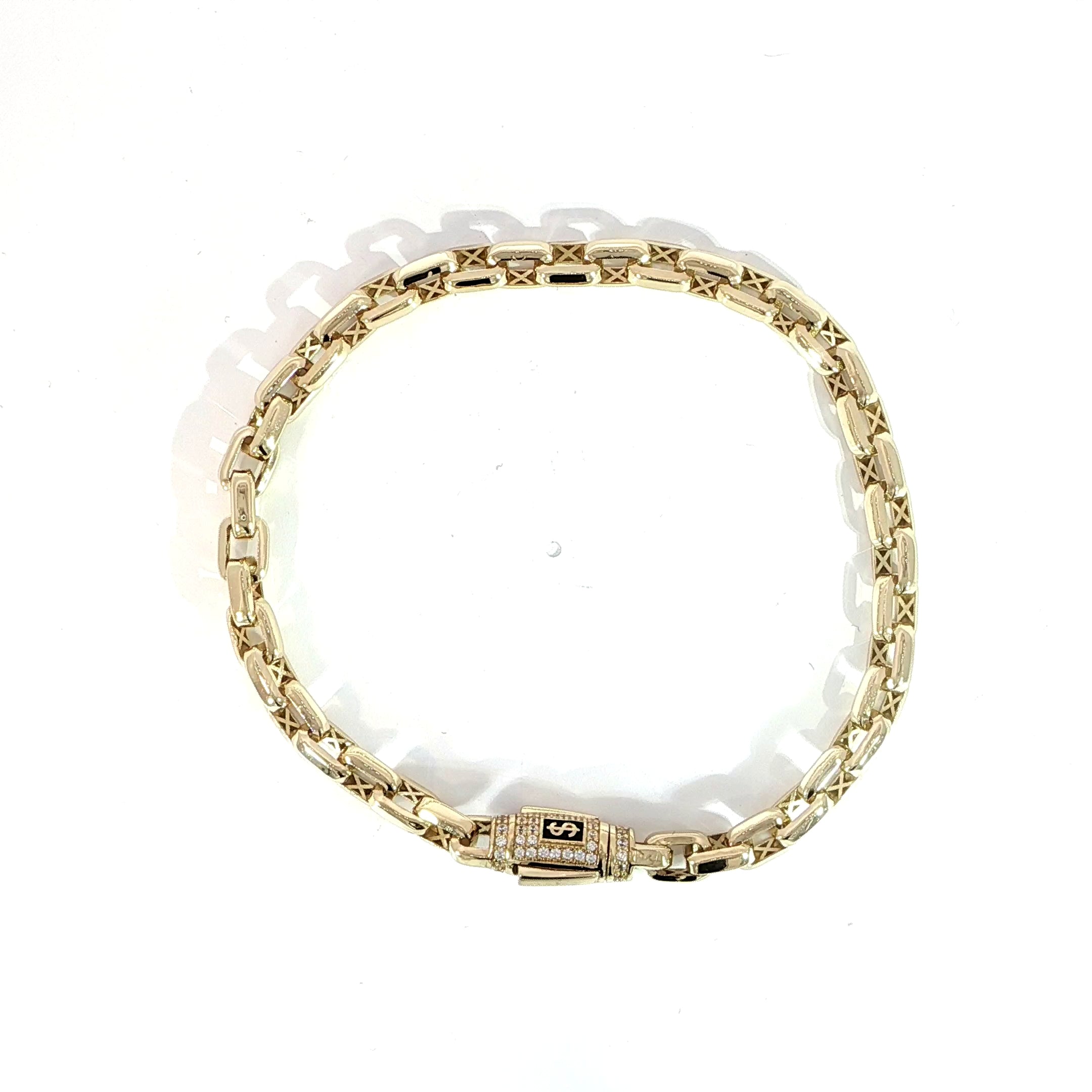 14K Yellow Gold Box Cable Link Bracelet – 5MM