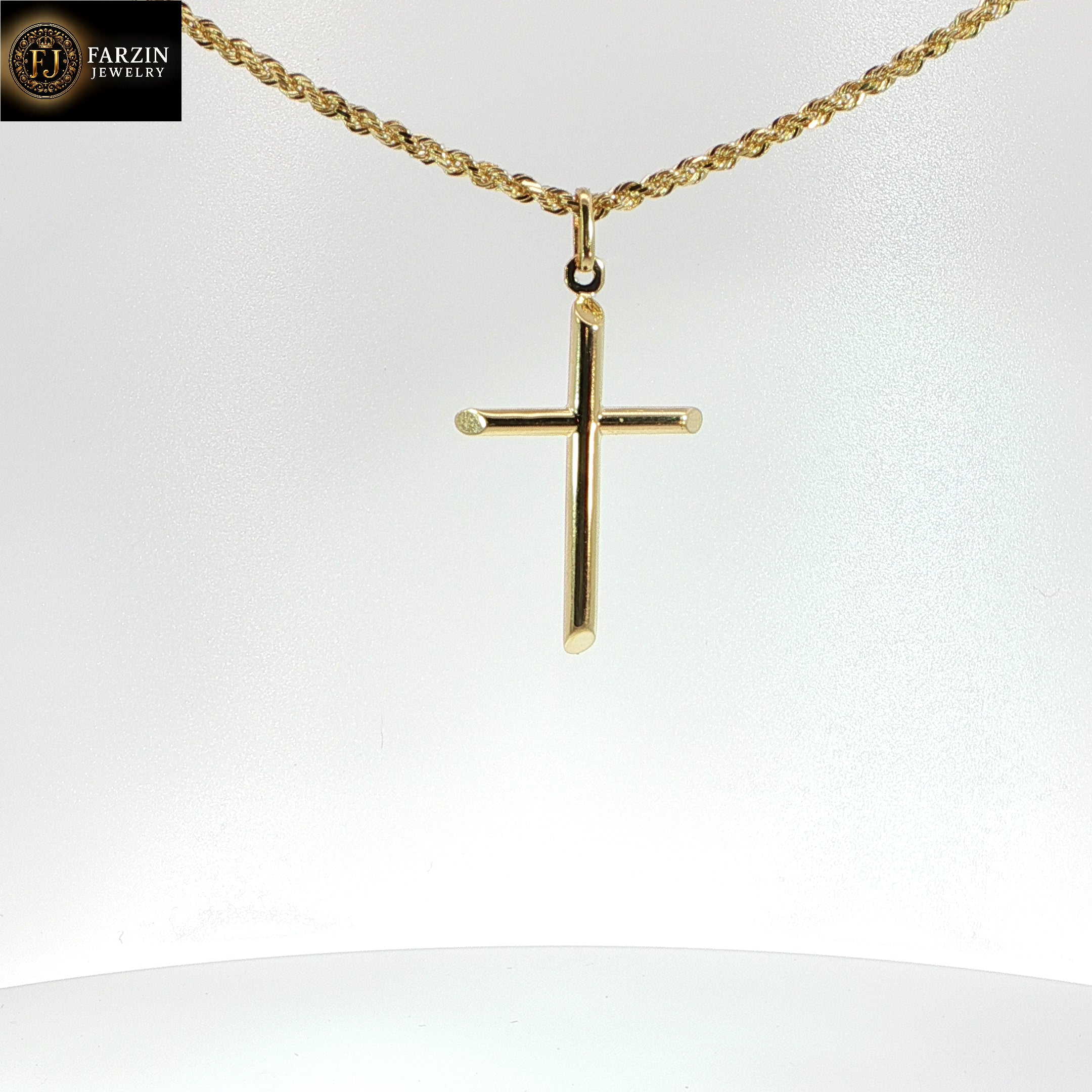 10K Yellow Gold Cross Pendant - 5