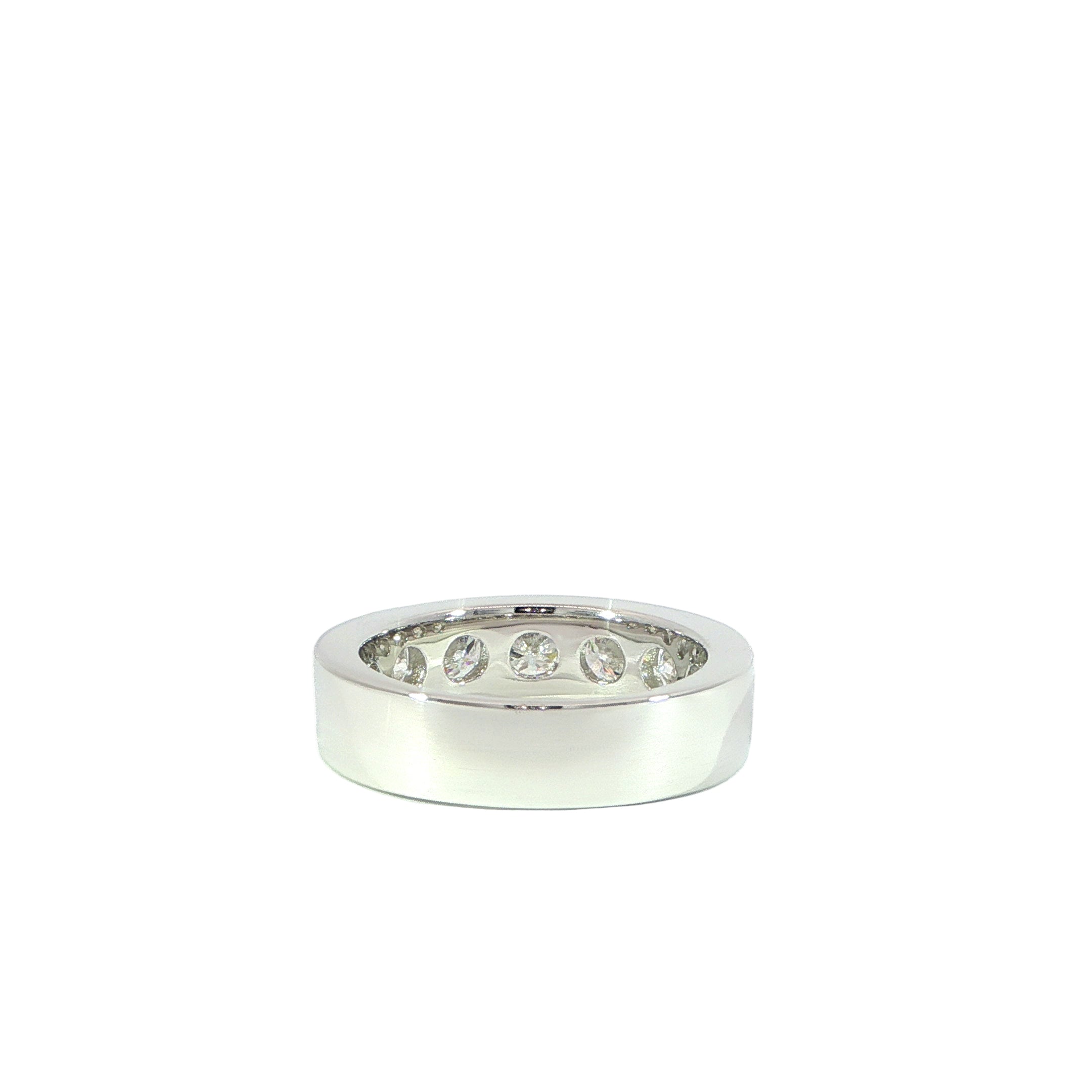 Elegant men's silver moissanite ring with bold 6.5 MM width