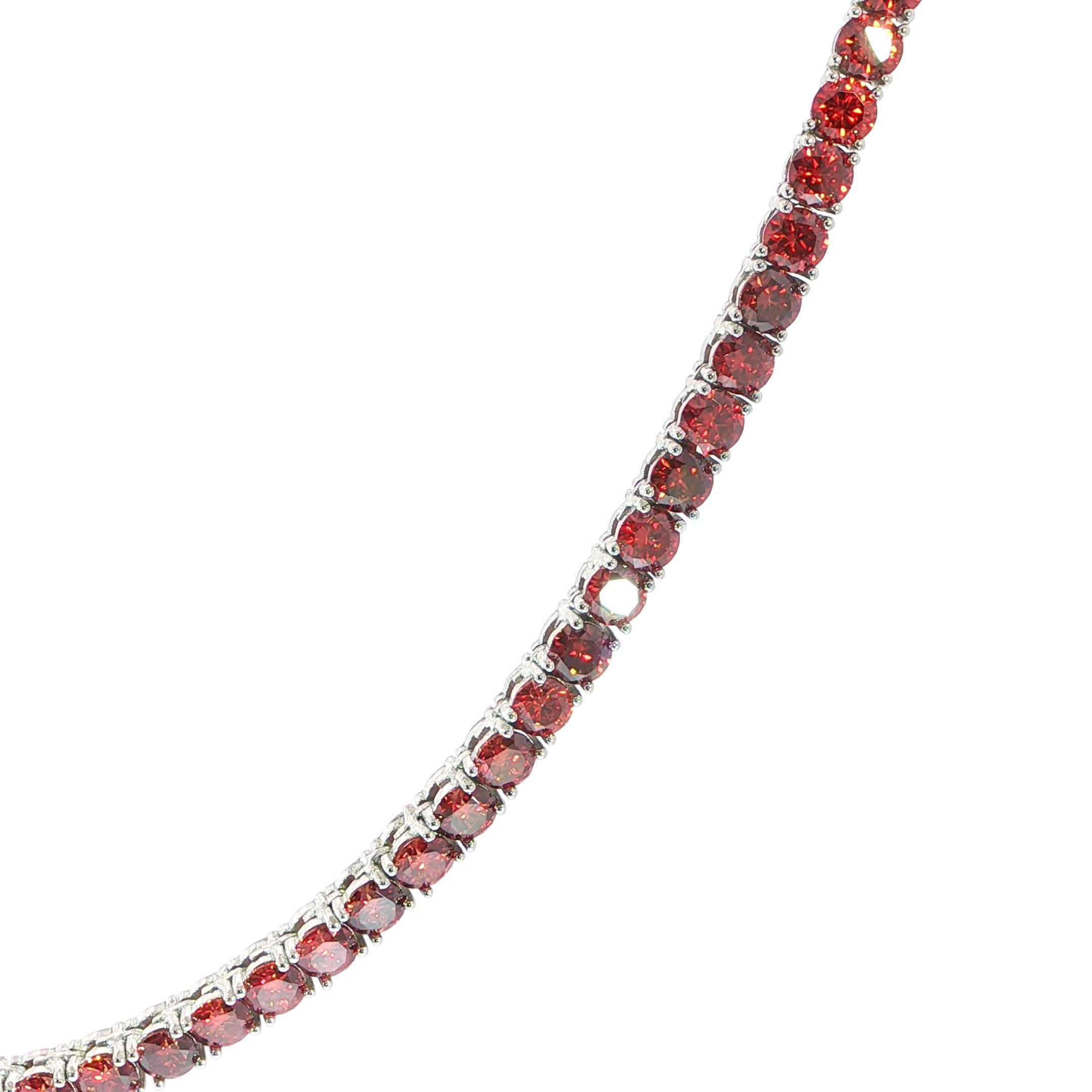 Luxury 925 Sterling Silver Classic Tennis Necklace With 40.60 CTW VVS Moissanite.
