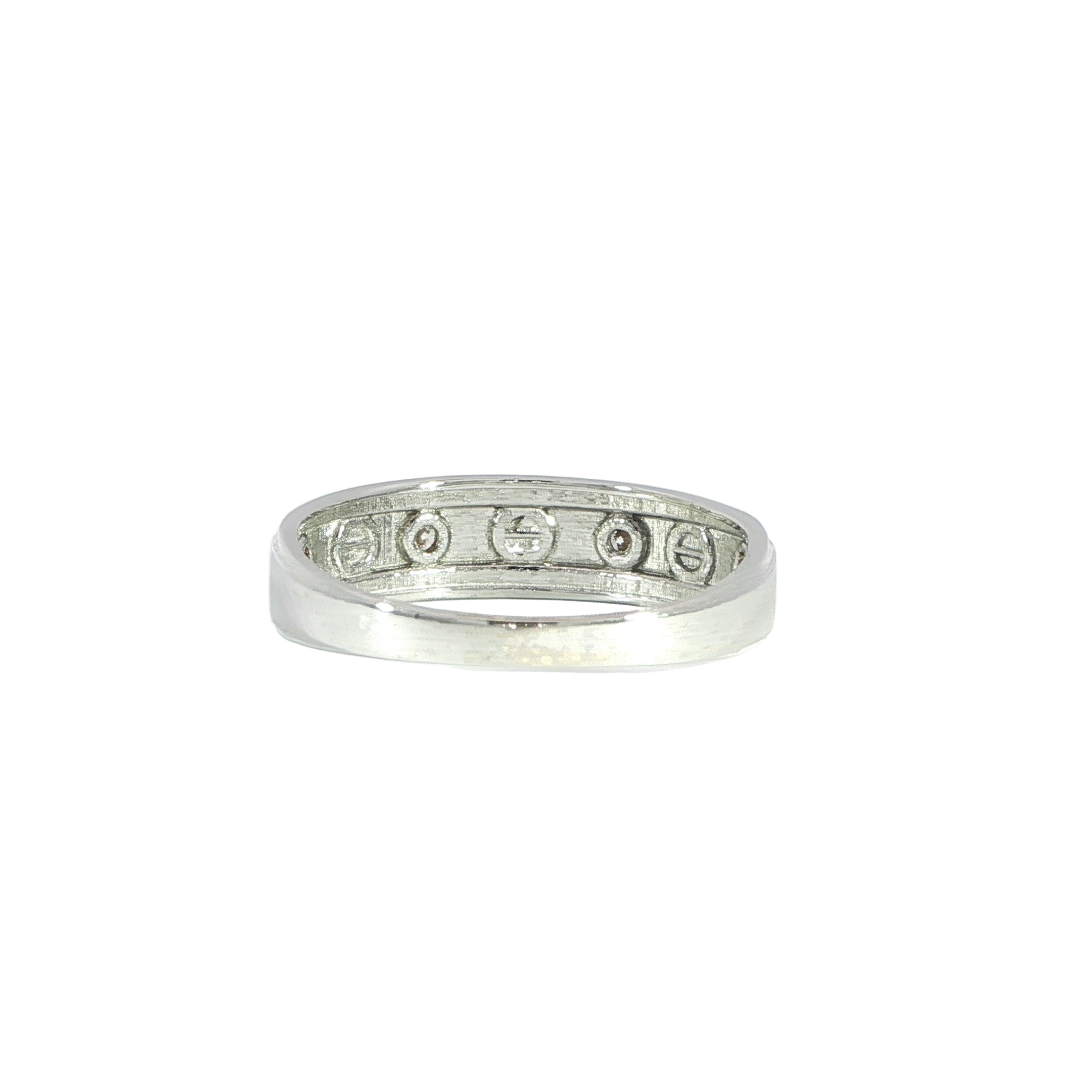 minimal diamond wedding band back