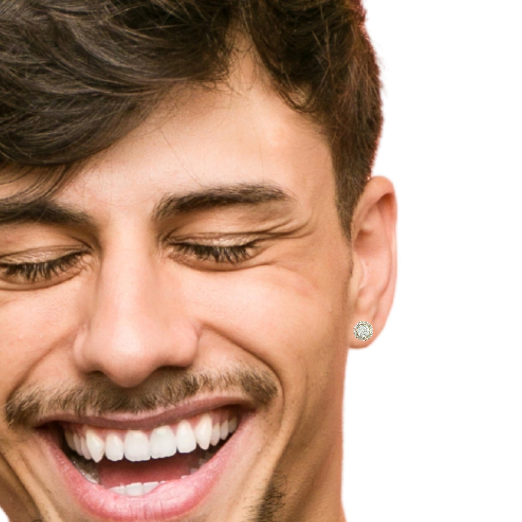 10K Natural Diamond Cluster Earrings – 0.12 CTW