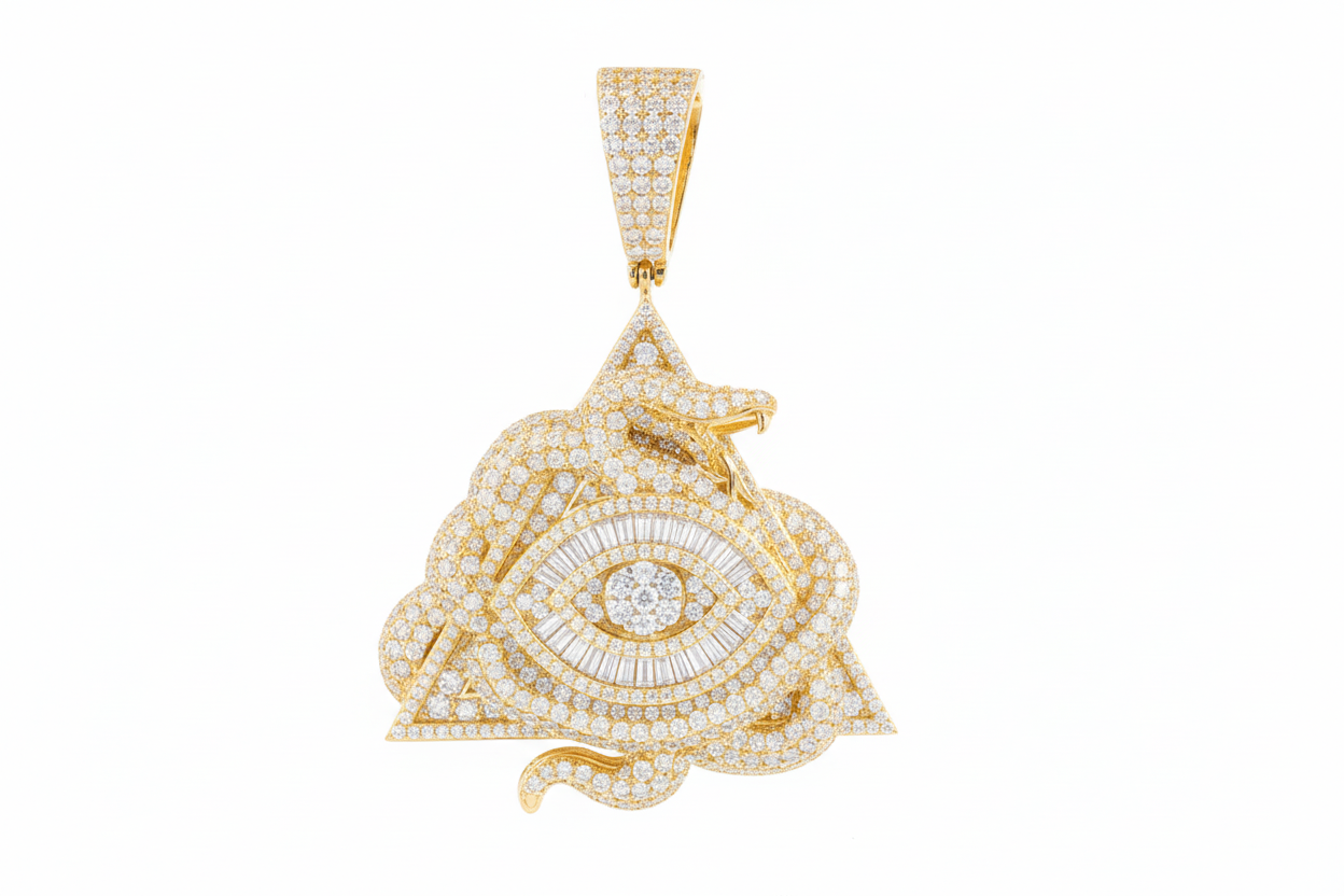 Esoteric pyramid necklace crafted in genuine 925 sterling silver