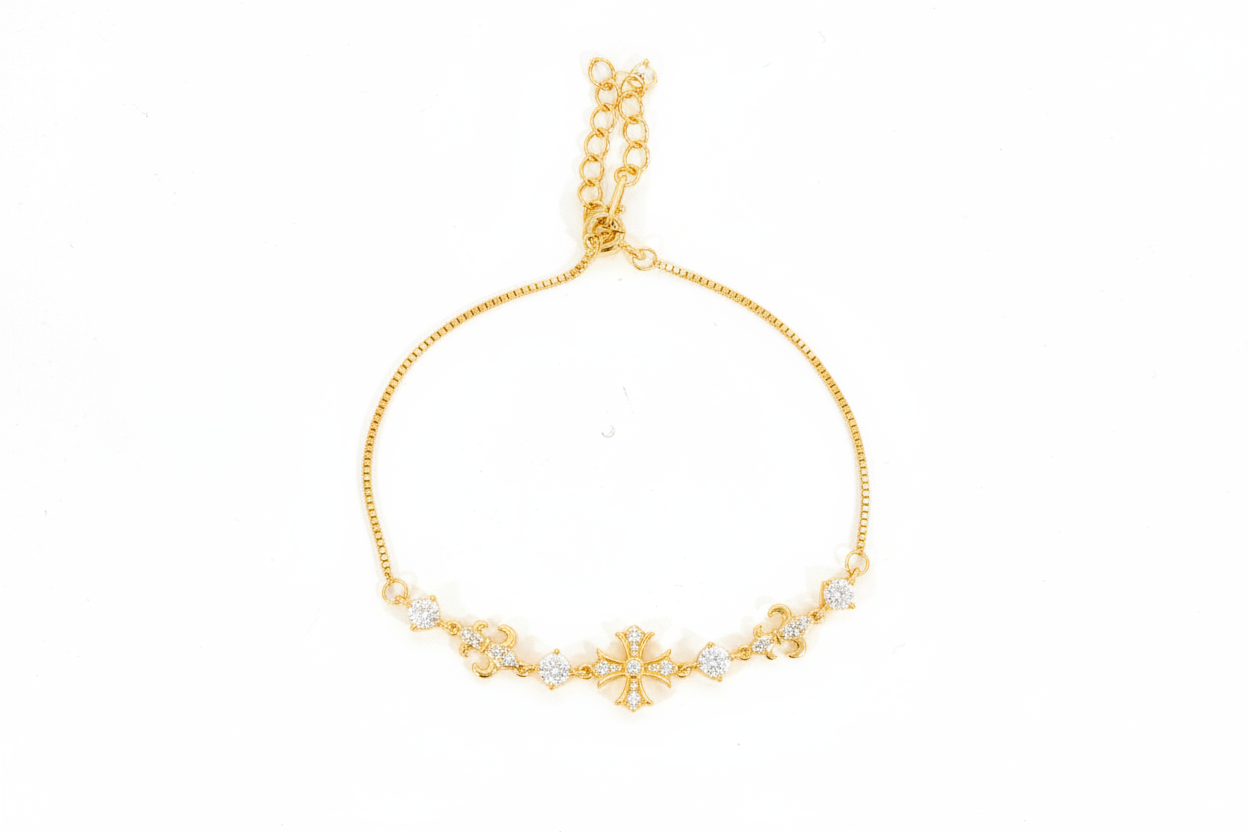 Faith-inspired sterling silver bracelet with Moissanite stones