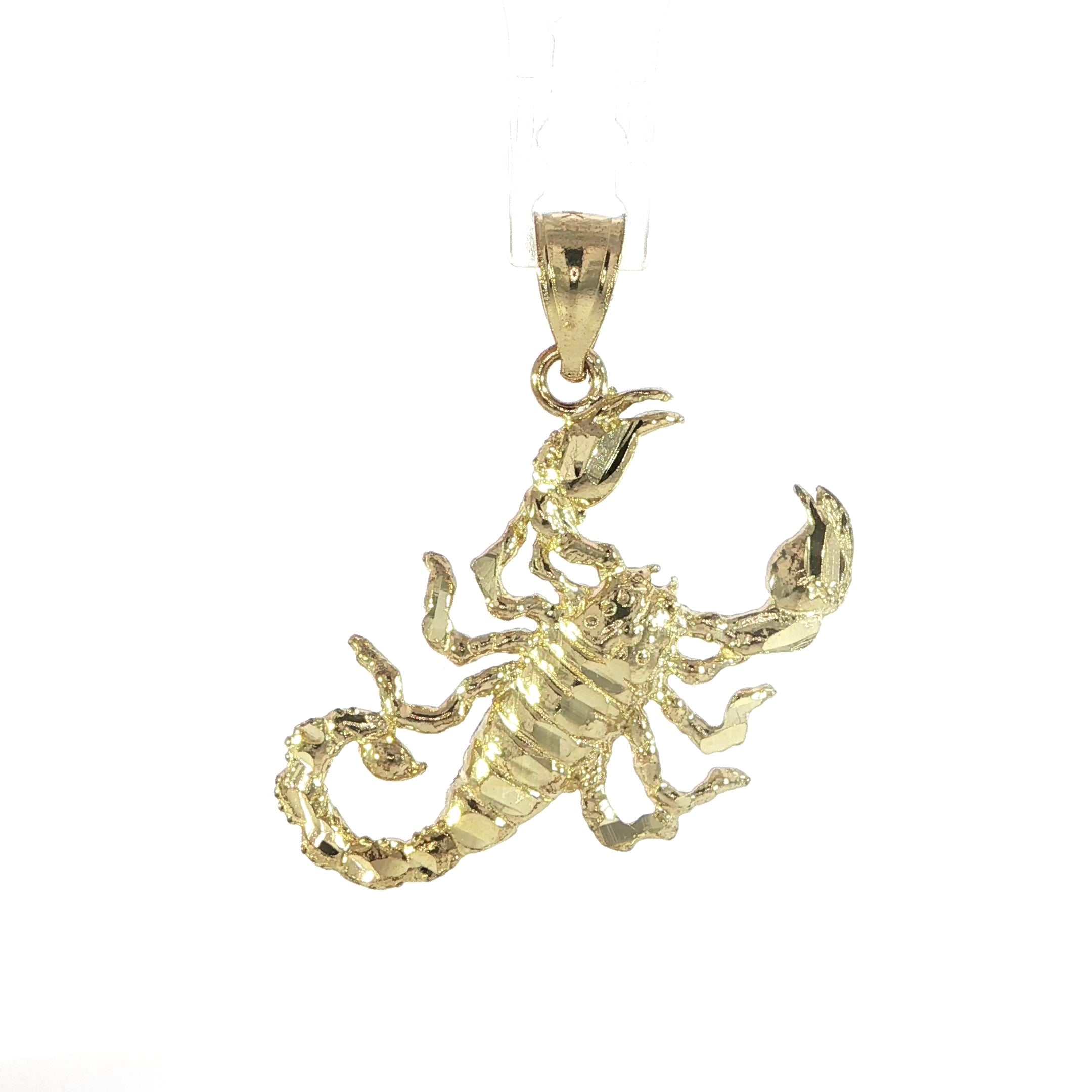 10K Yellow Gold Scorpion Pendant 30MM