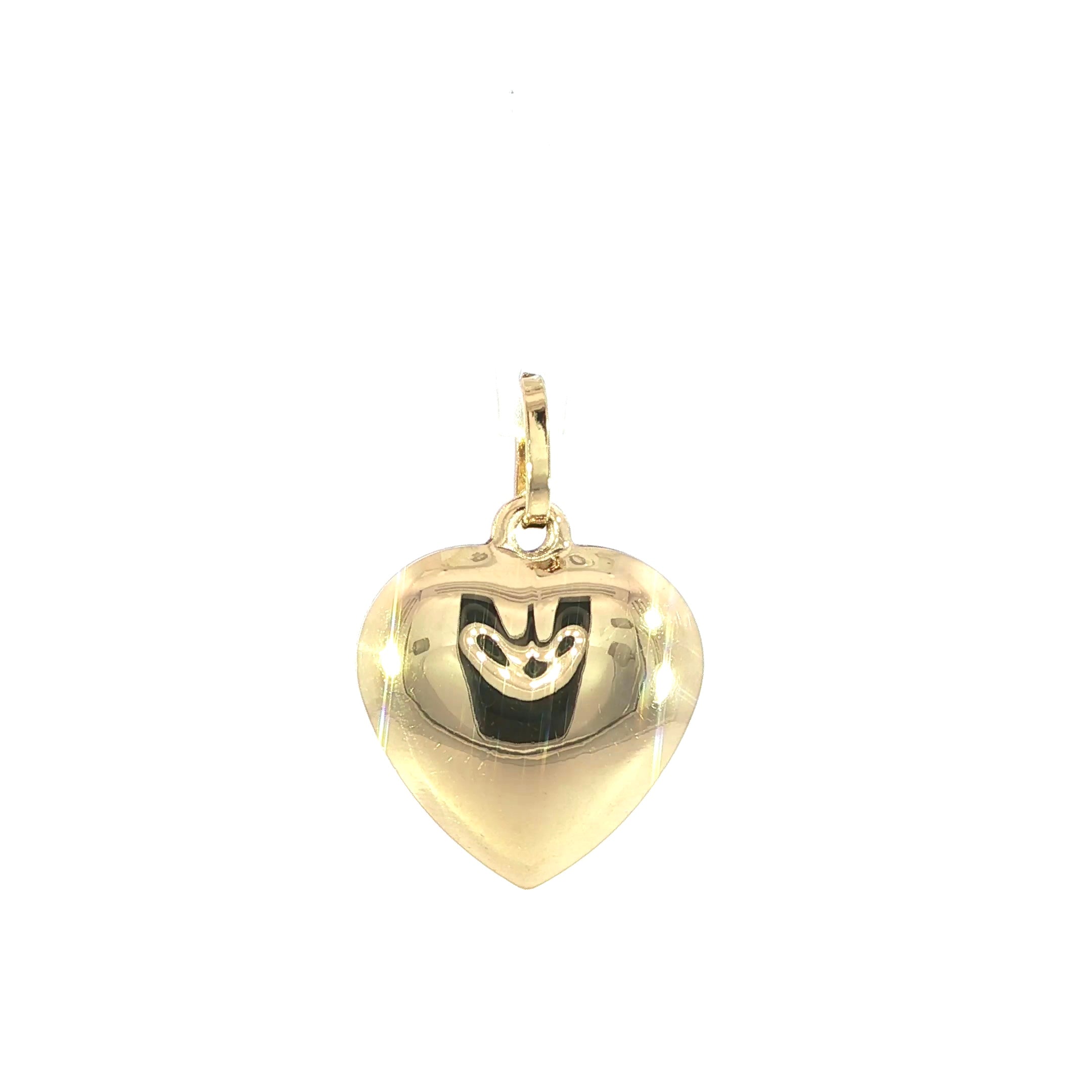 14K yellow gold puffy heart pendant 16MM