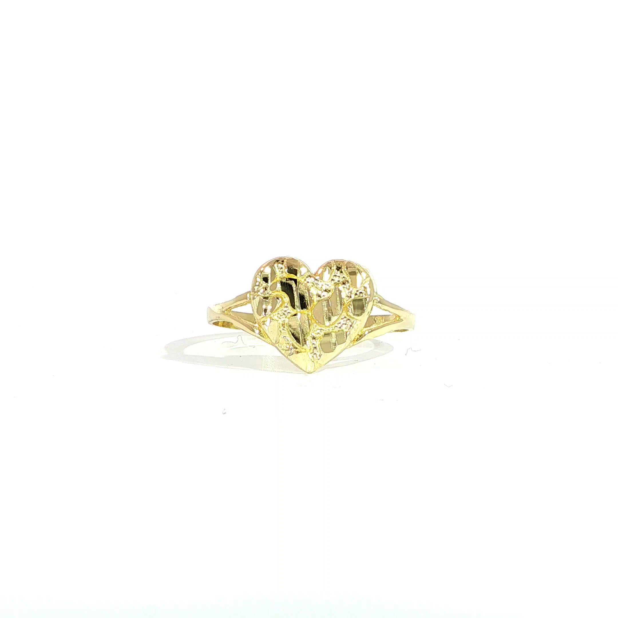 Medium Gold Nugget Heart Ring