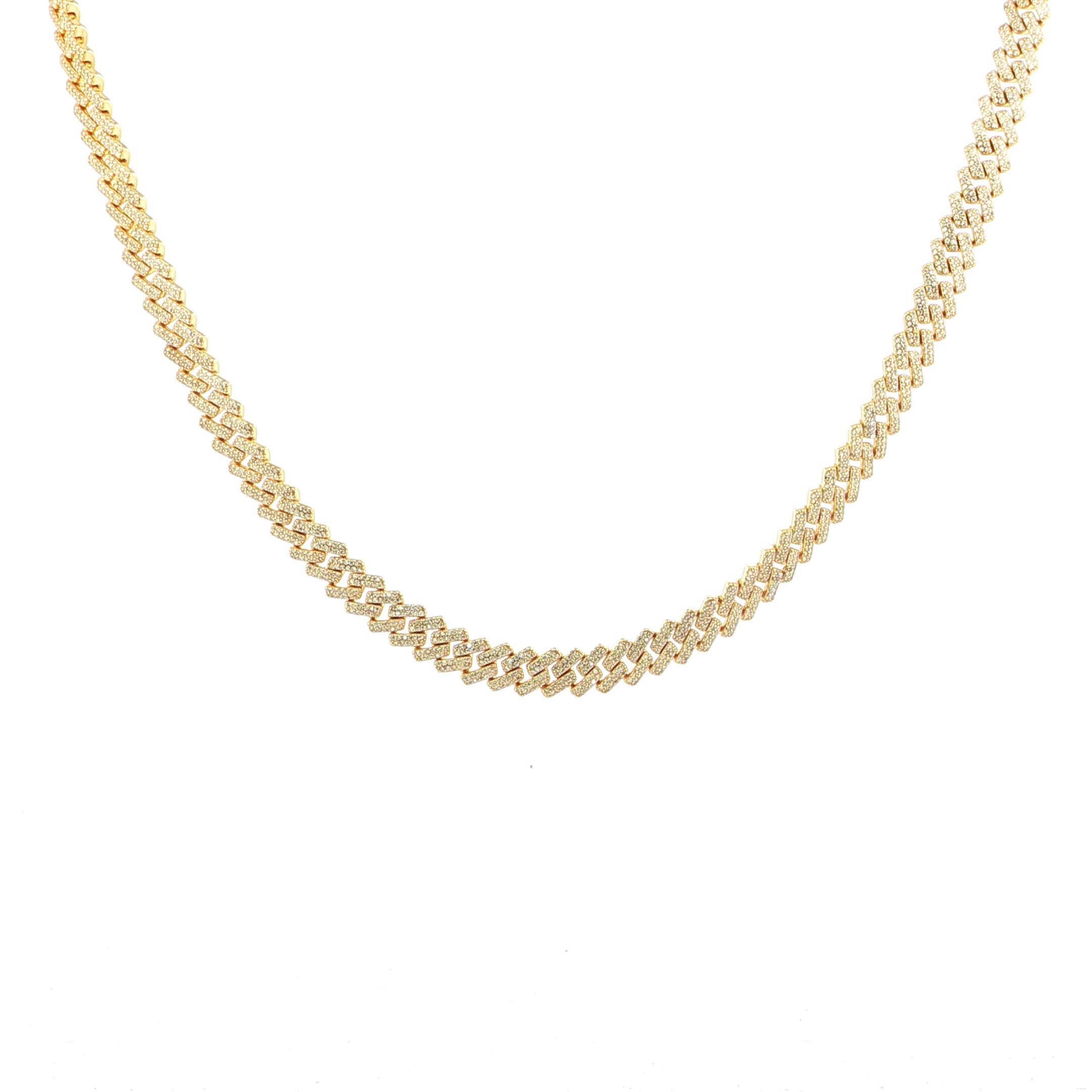 8MM Sterling Silver Cuban link chain iced with VVS Moissanite