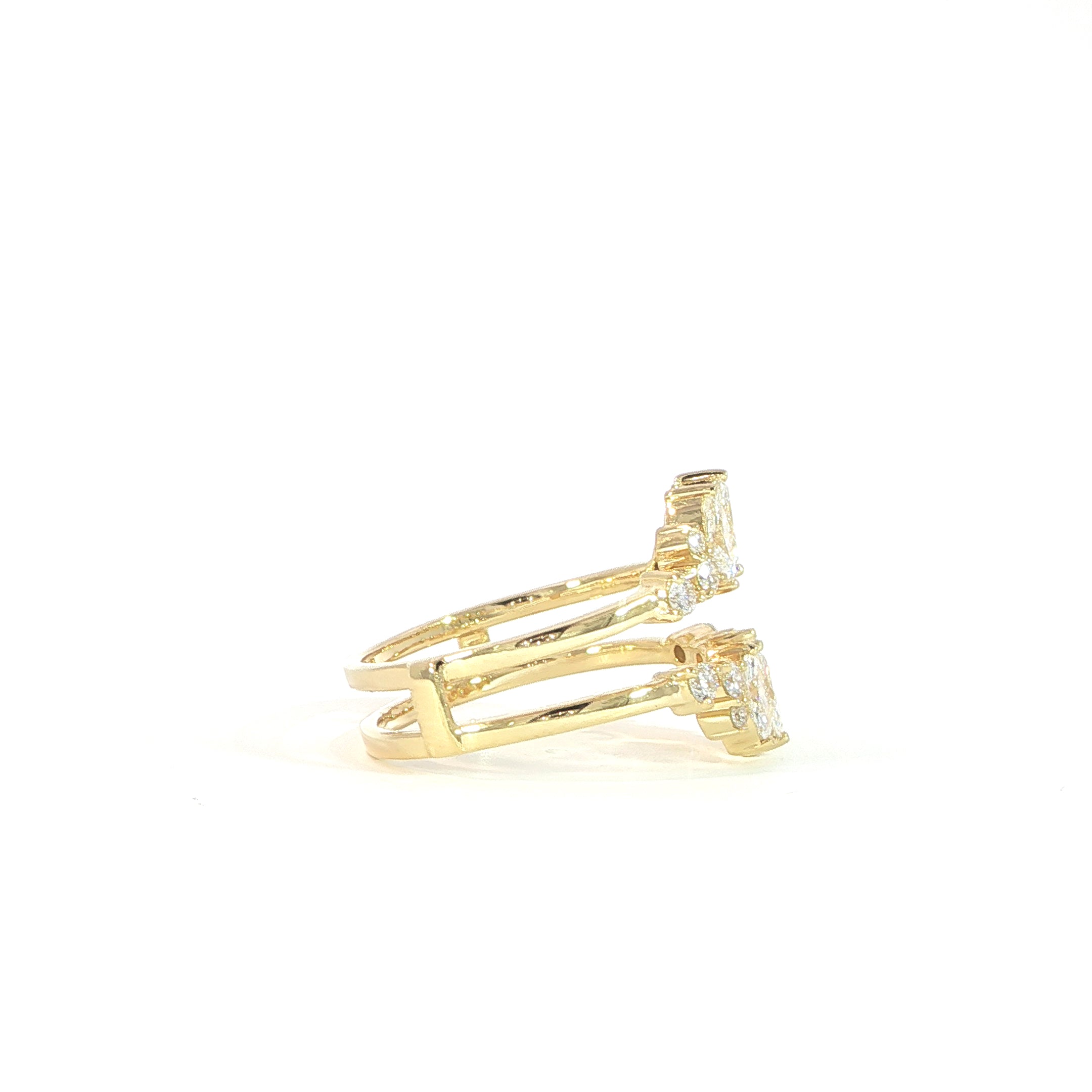 Marquise diamond wedding band enhancer side profile