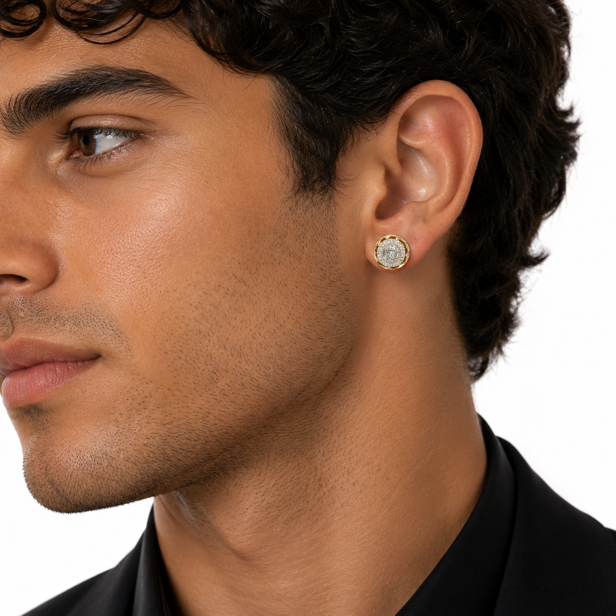 0.50 CTW SI quality diamond stud earrings in 10K yellow gold