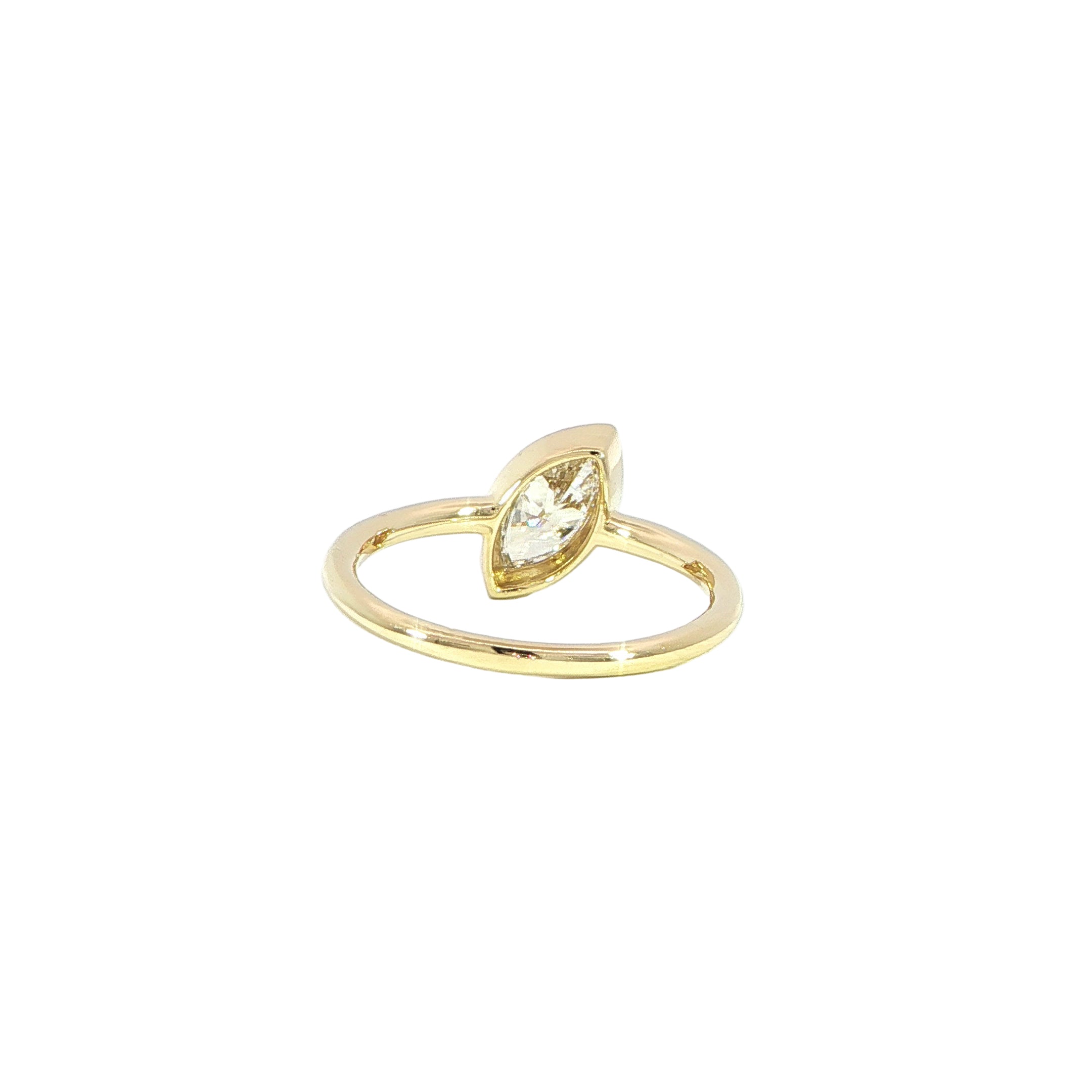 Modern marquise bezel diamond ring back
