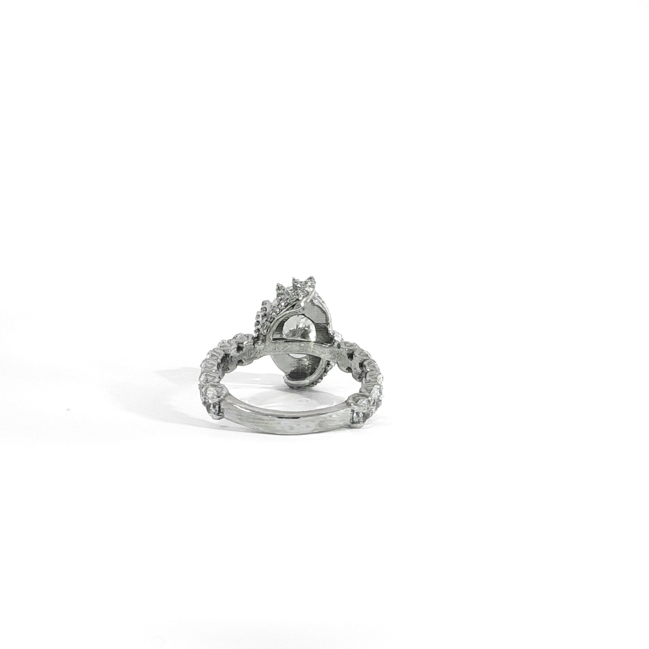 Handcrafted branch style engagement ring with lab-grown diamonds