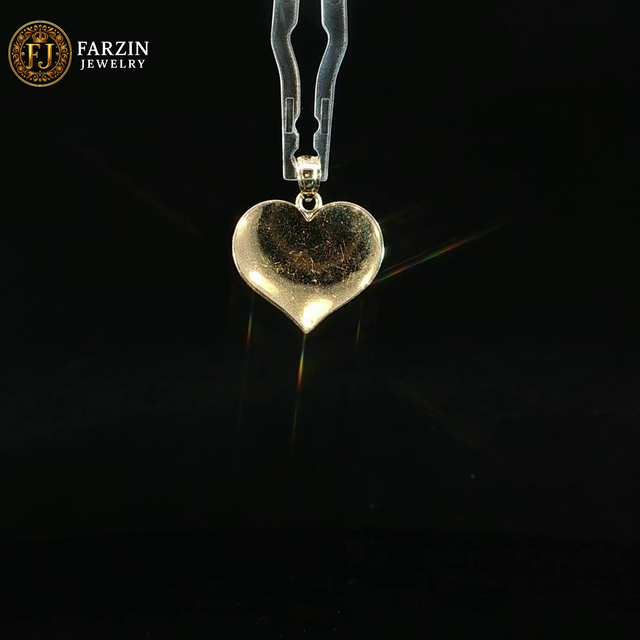 14K Yellow Gold Heart Pendant #4